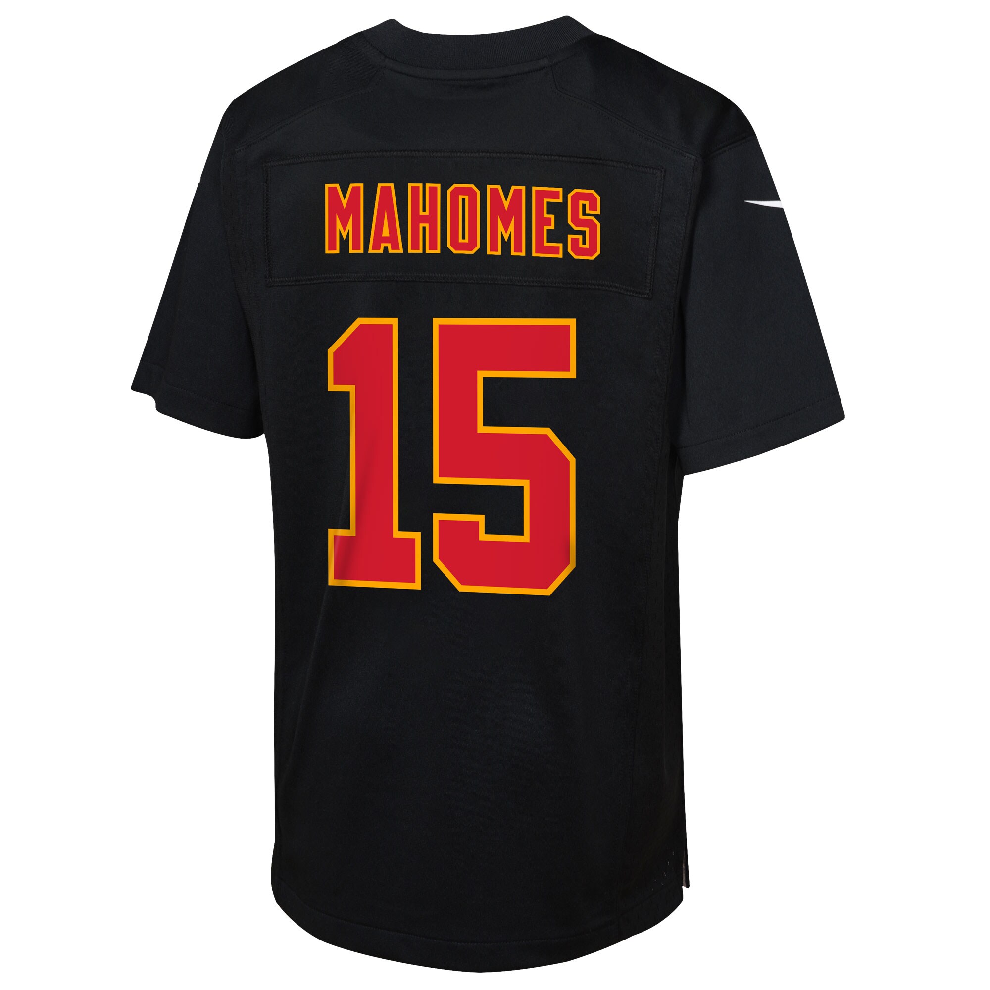 Patrick Mahomes Kansas City Chiefs Nike Youth Super Bowl LIX Patch Fashion Game Jersey – Carbon Black Clowdercats