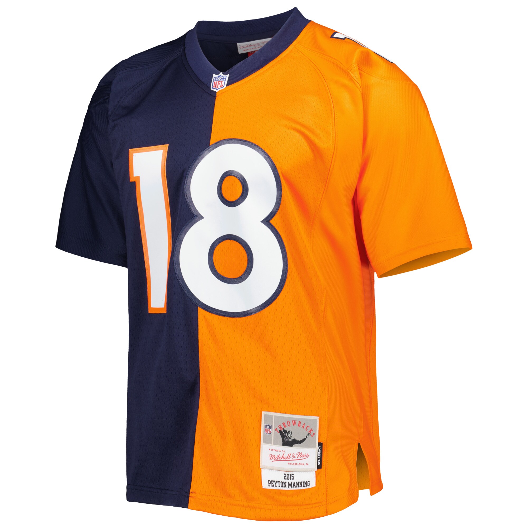 Peyton Manning Denver Broncos Mitchell & Ness 2015 Split Legacy Replica Jersey – Navy/Orange Clowdercats