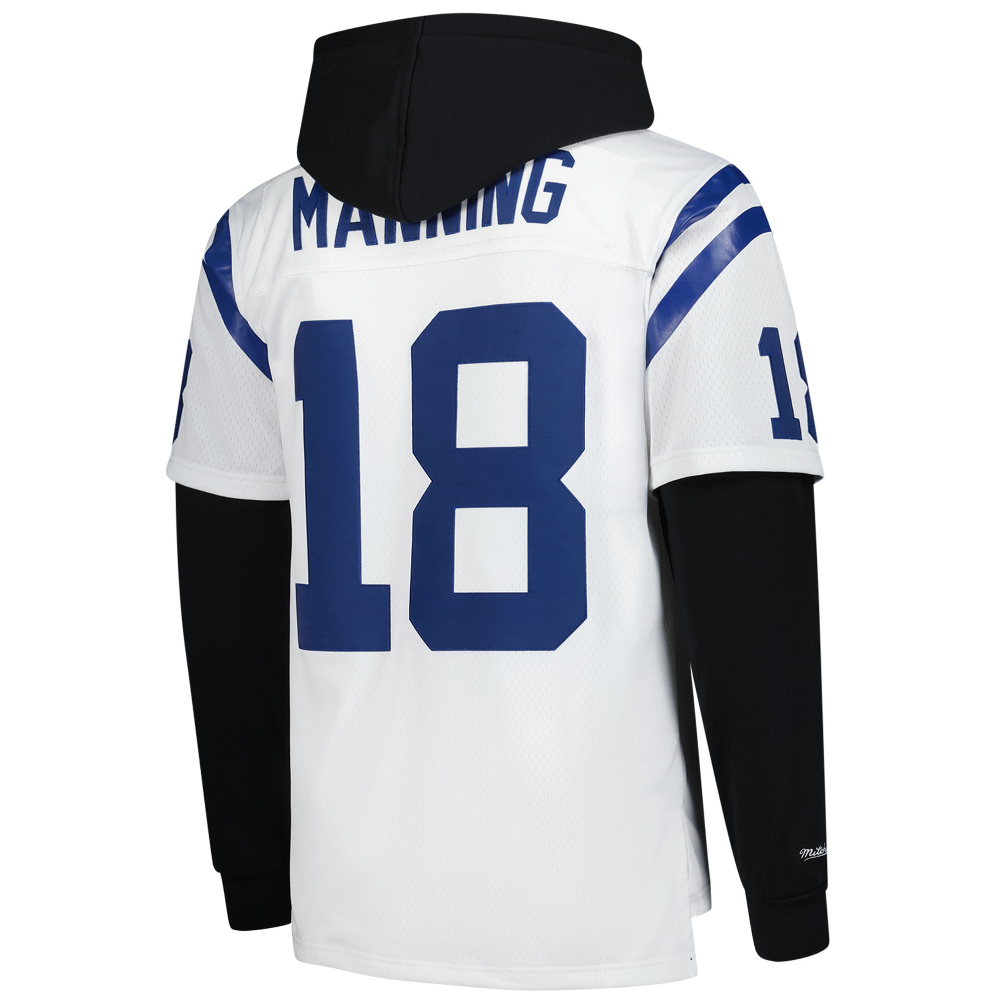 Peyton Manning Indianapolis Colts Mitchell & Ness Player Name & Number Hoodie Legacy Jersey – White Clowdercats