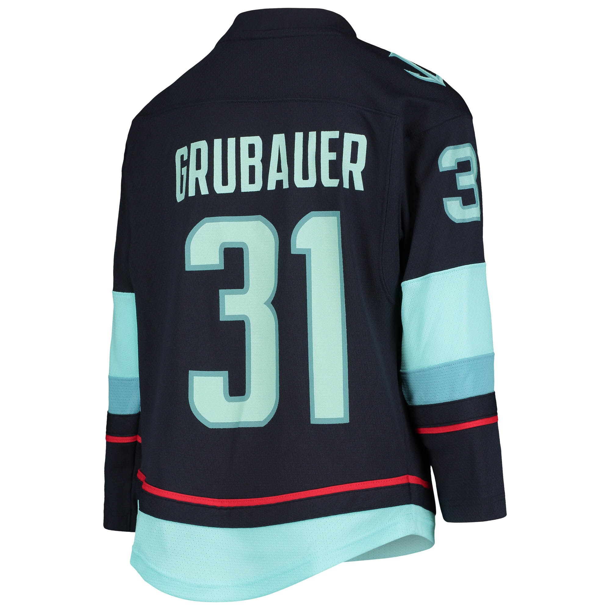 Philipp Grubauer Seattle Kraken Youth Home Replica Player Jersey – Deep Sea Blue Clowdercats