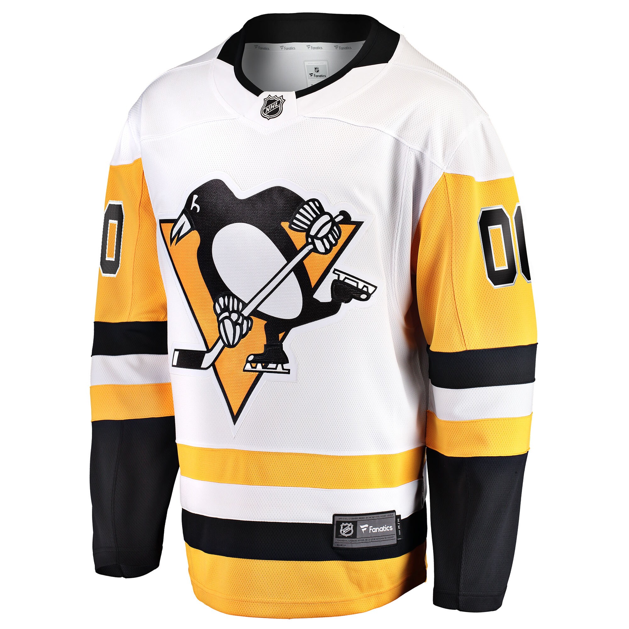 Pittsburgh Penguins Fanatics Away Breakaway Custom Jersey – White Clowdercats