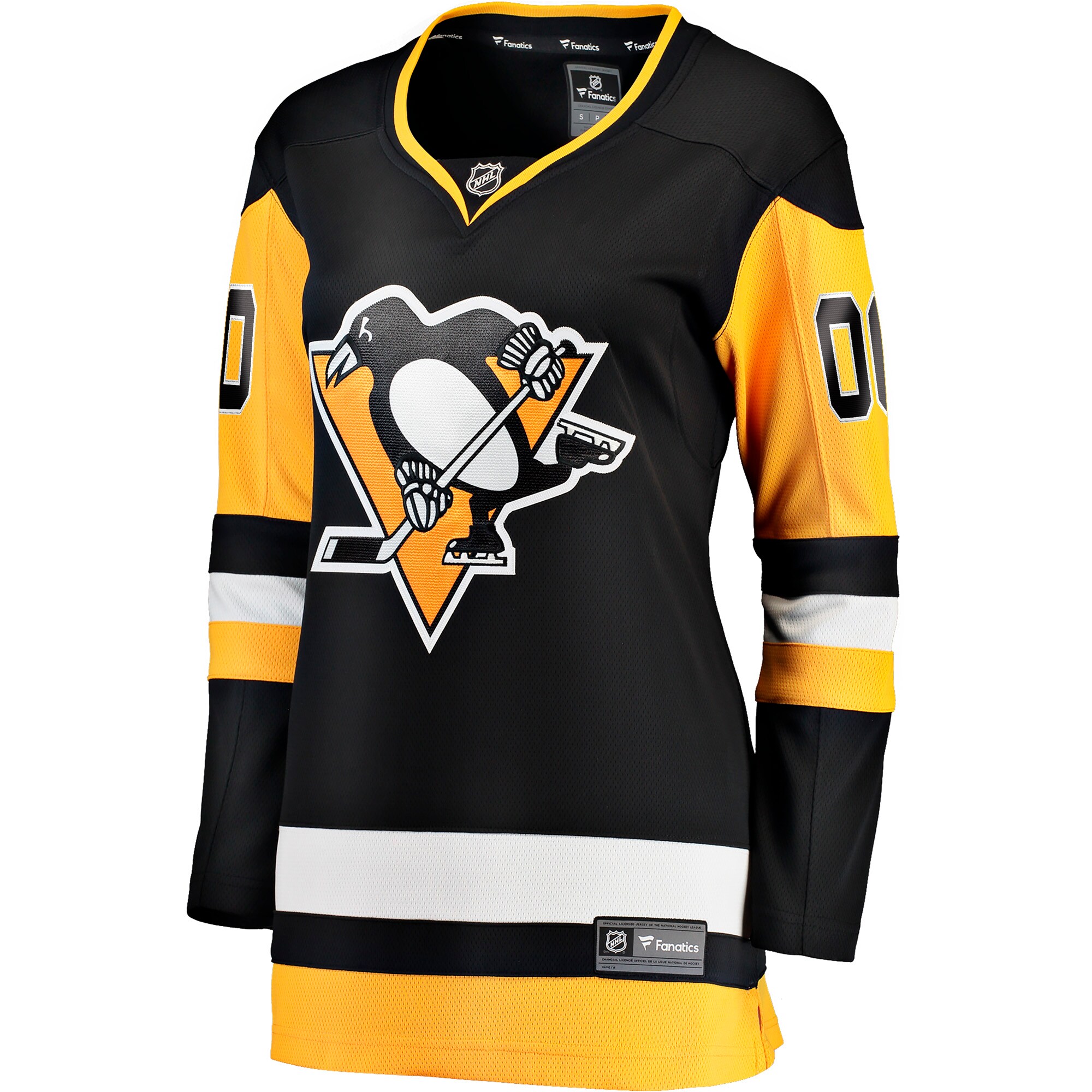 Pittsburgh Penguins Fanatics Women’s Home Breakaway Custom Jersey – Black Clowdercats