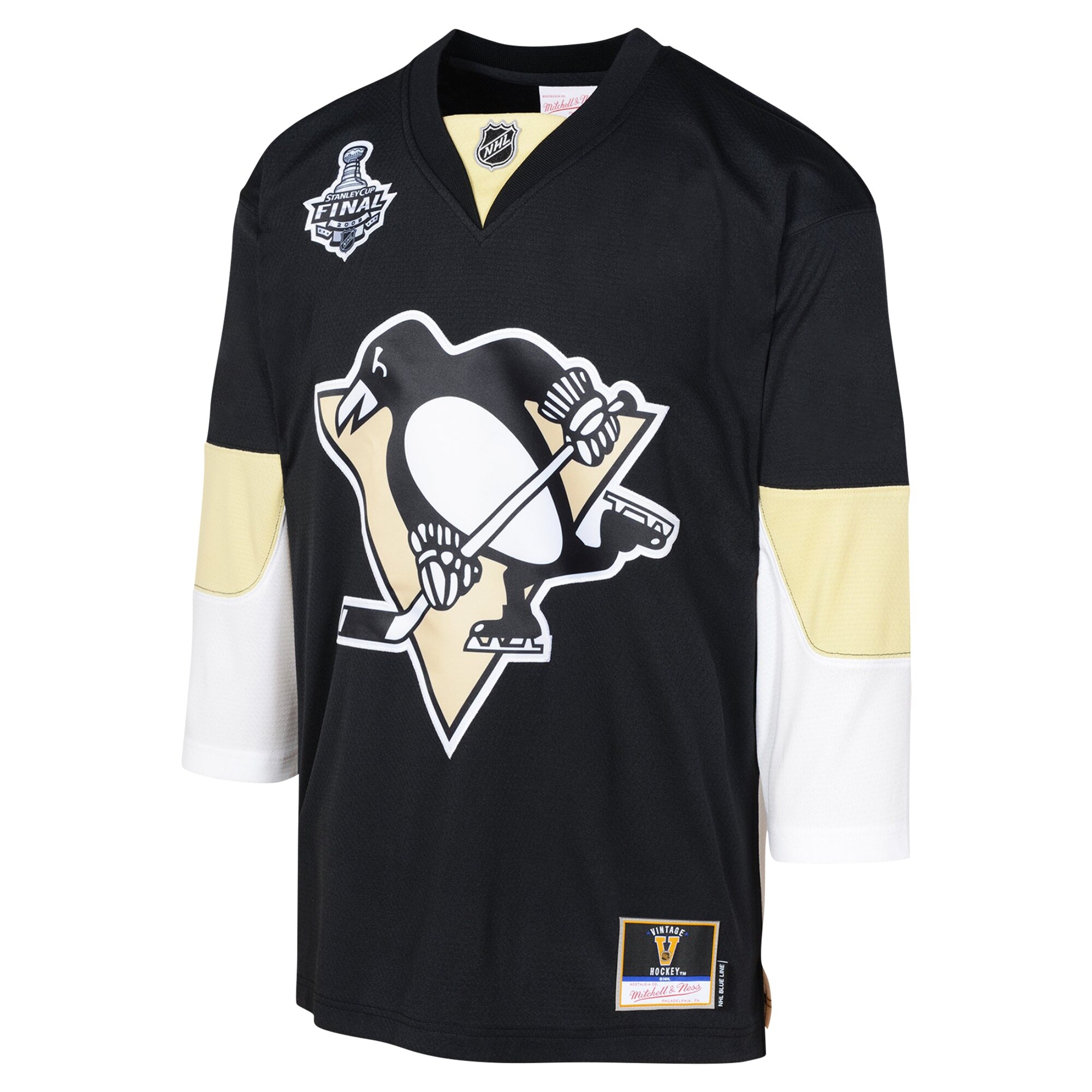 Pittsburgh Penguins Mitchell & Ness Youth 2008 Blue Line Blank Jersey – Black Clowdercats