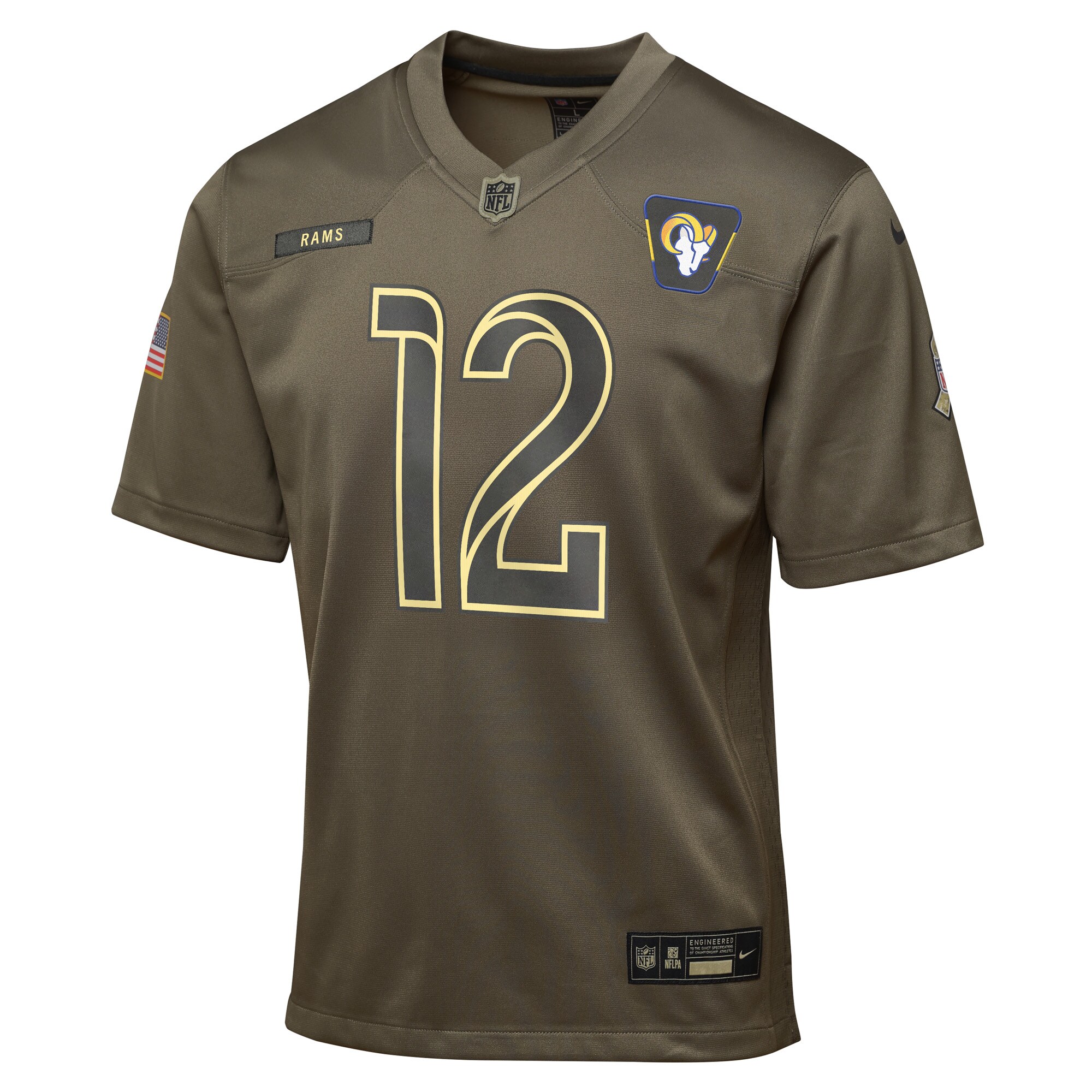 Puka Nacua Los Angeles Rams Nike Youth 2025 Salute to Service Game Jersey – Olive Clowdercats