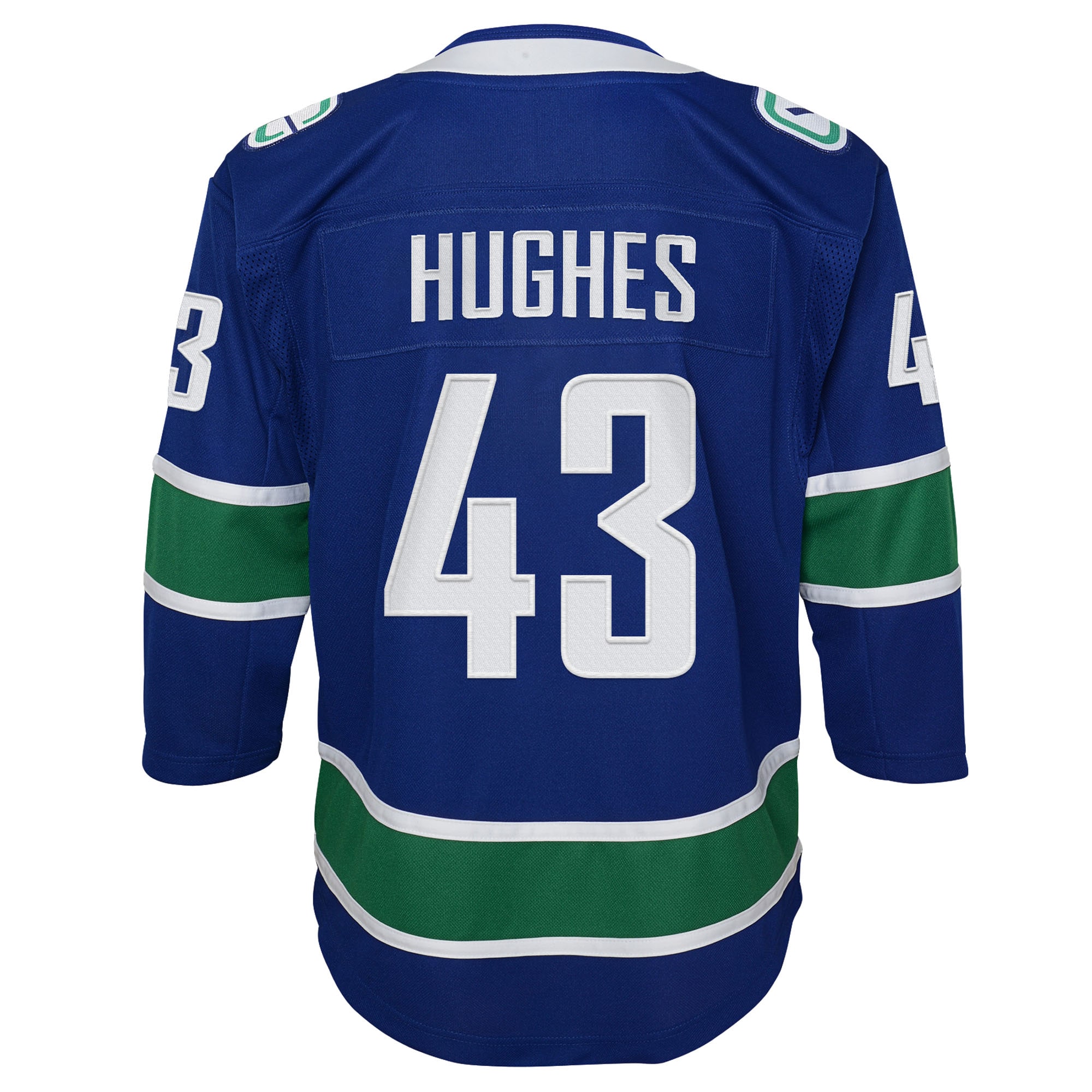 Quinn Hughes Vancouver Canucks Youth Home Premier Player Jersey – Blue Clowdercats