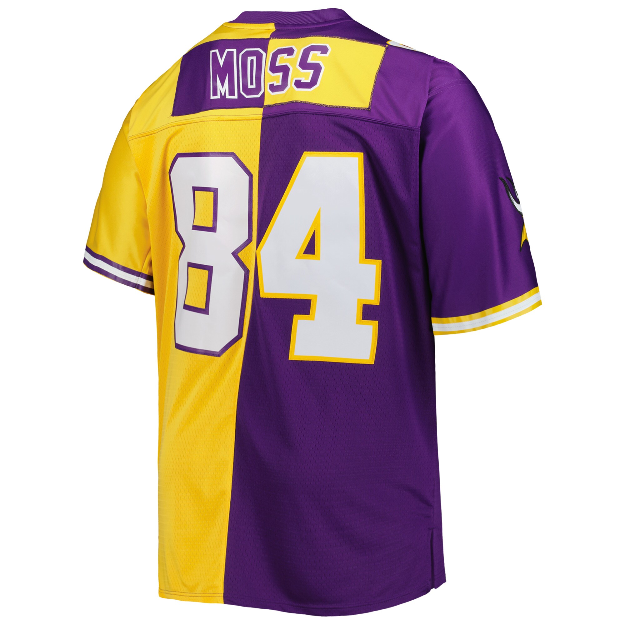 Randy Moss Minnesota Vikings Mitchell & Ness Big & Tall Split Legacy Retired Player Replica Jersey – Purple/Gold Clowdercats