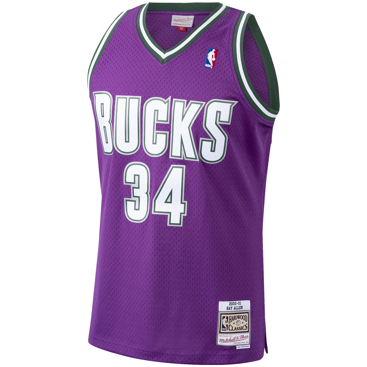 Ray Allen Milwaukee Bucks Mitchell & Ness 2000/01 Hardwood Classics Swingman Jersey – Purple Clowdercats