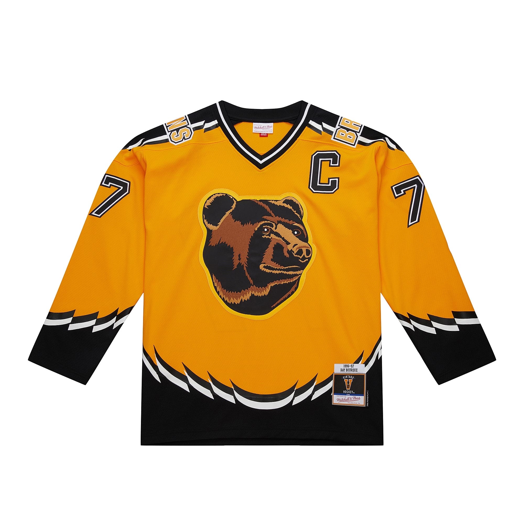 Ray Bourque Boston Bruins Mitchell & Ness 1996-97 Power Play Jersey – Gold Clowdercats