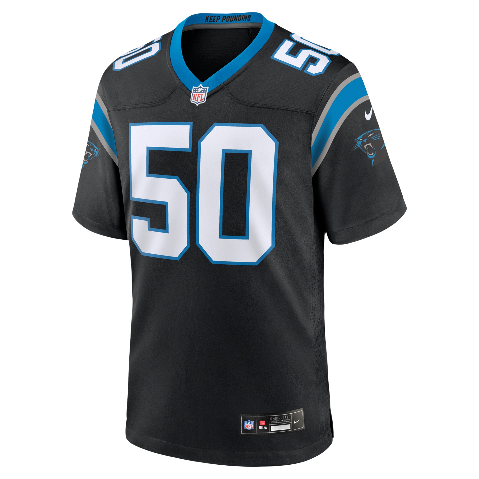 Robert Hunt Carolina Panthers Nike Game Jersey – Black Clowdercats