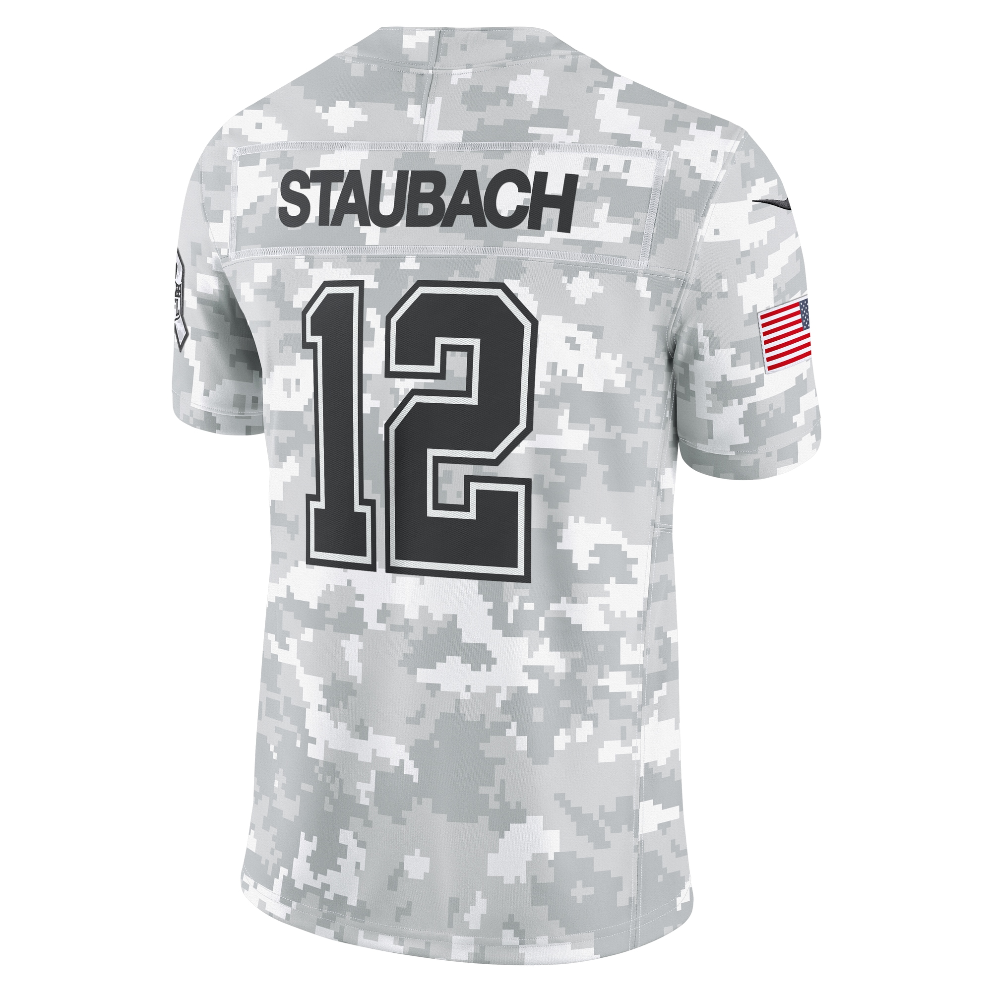 Roger Staubach Dallas Cowboys Nike 2024 Salute to Service Retired Player Limited Jersey – Arctic Camo Clowdercats