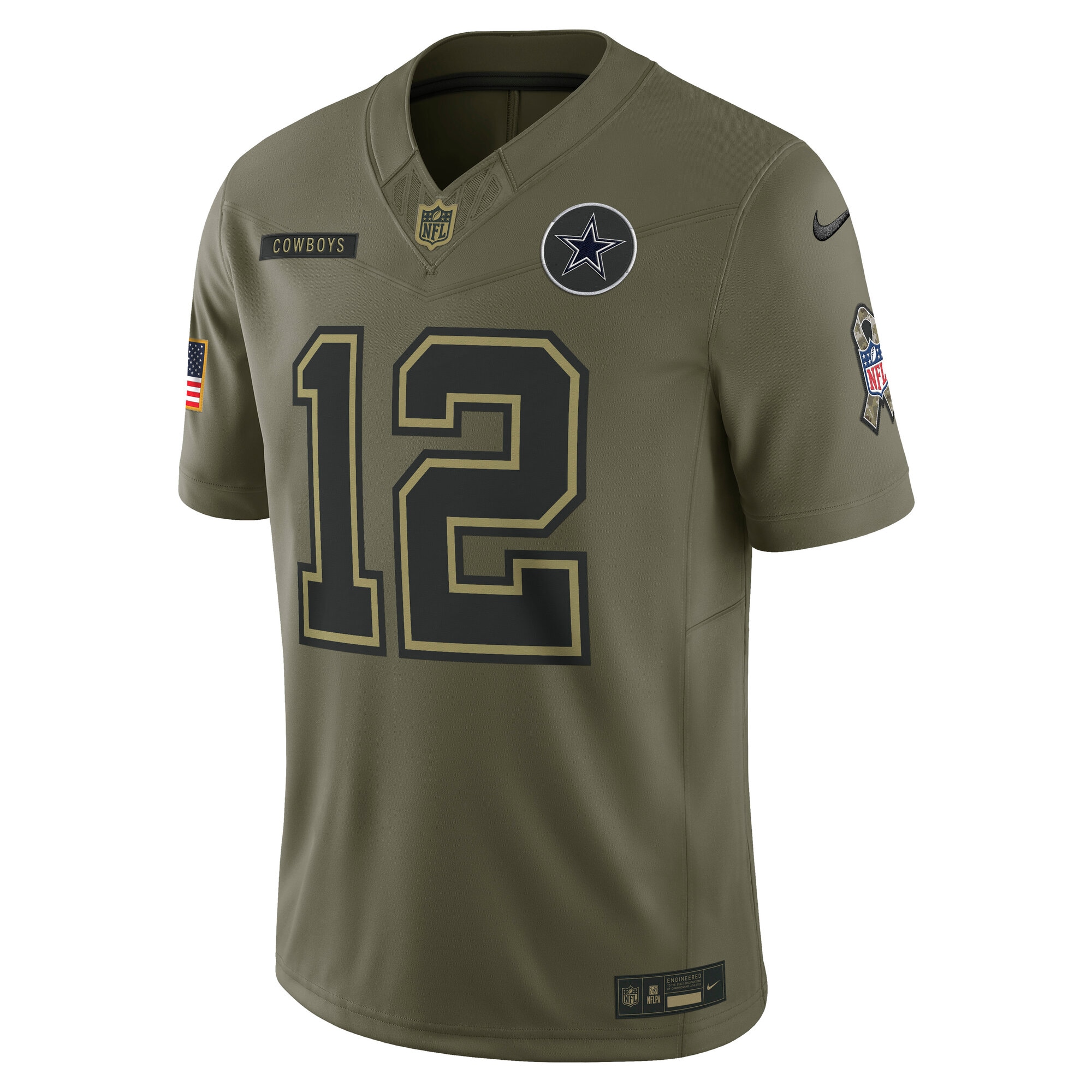 Roger Staubach Dallas Cowboys Nike 2025 Salute to Service Retired Limited Jersey – Olive Clowdercats