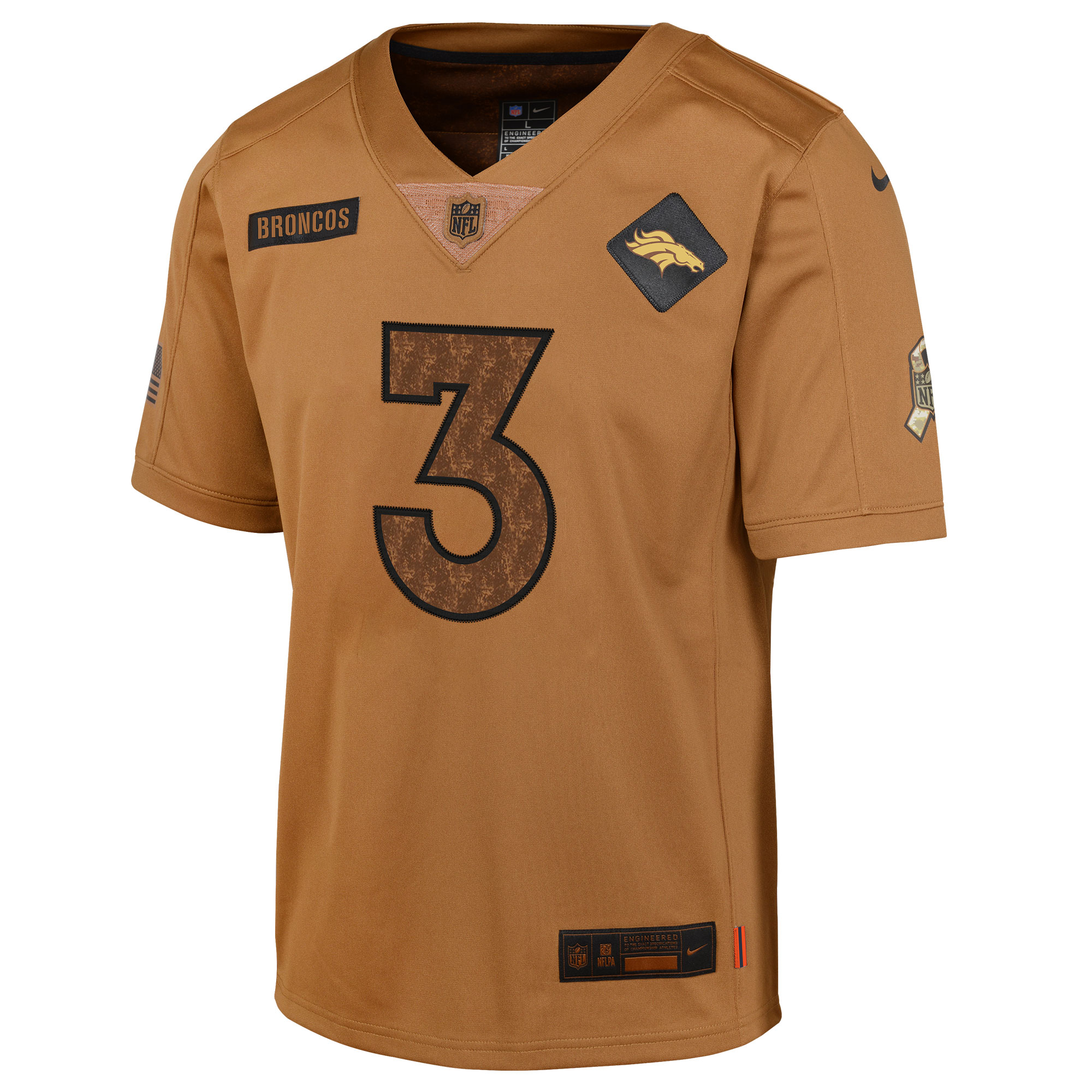 Russell Wilson Denver Broncos Nike Salute To Service Limited Jersey – Brown Clowdercats