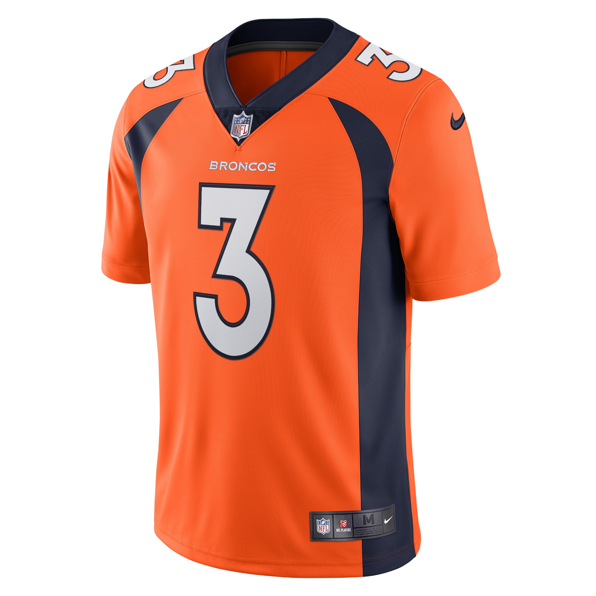 Russell Wilson Denver Broncos Nike Team Vapor Limited Jersey – Orange Clowdercats