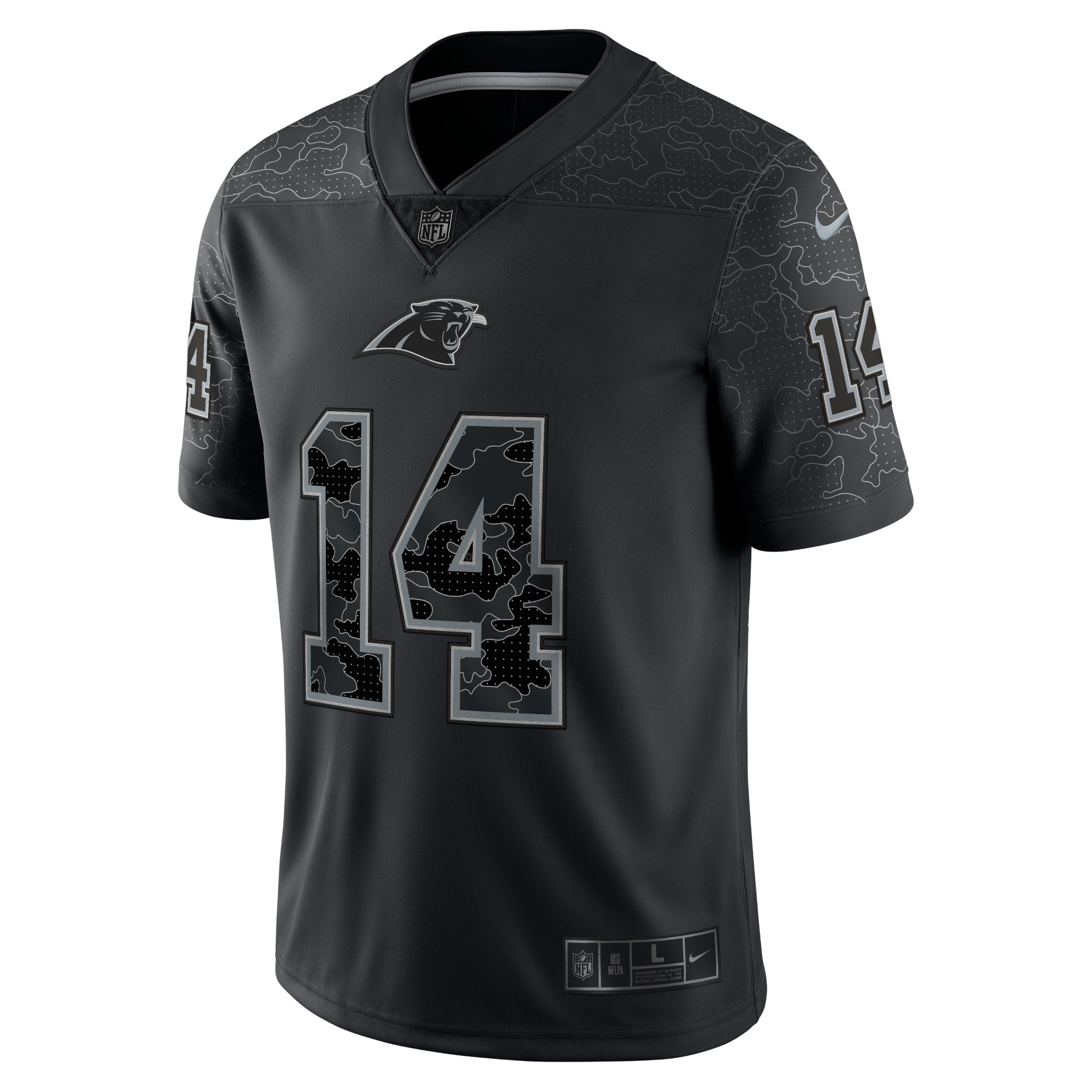 Sam Darnold Carolina Panthers Nike RFLCTV Limited Jersey – Black Clowdercats