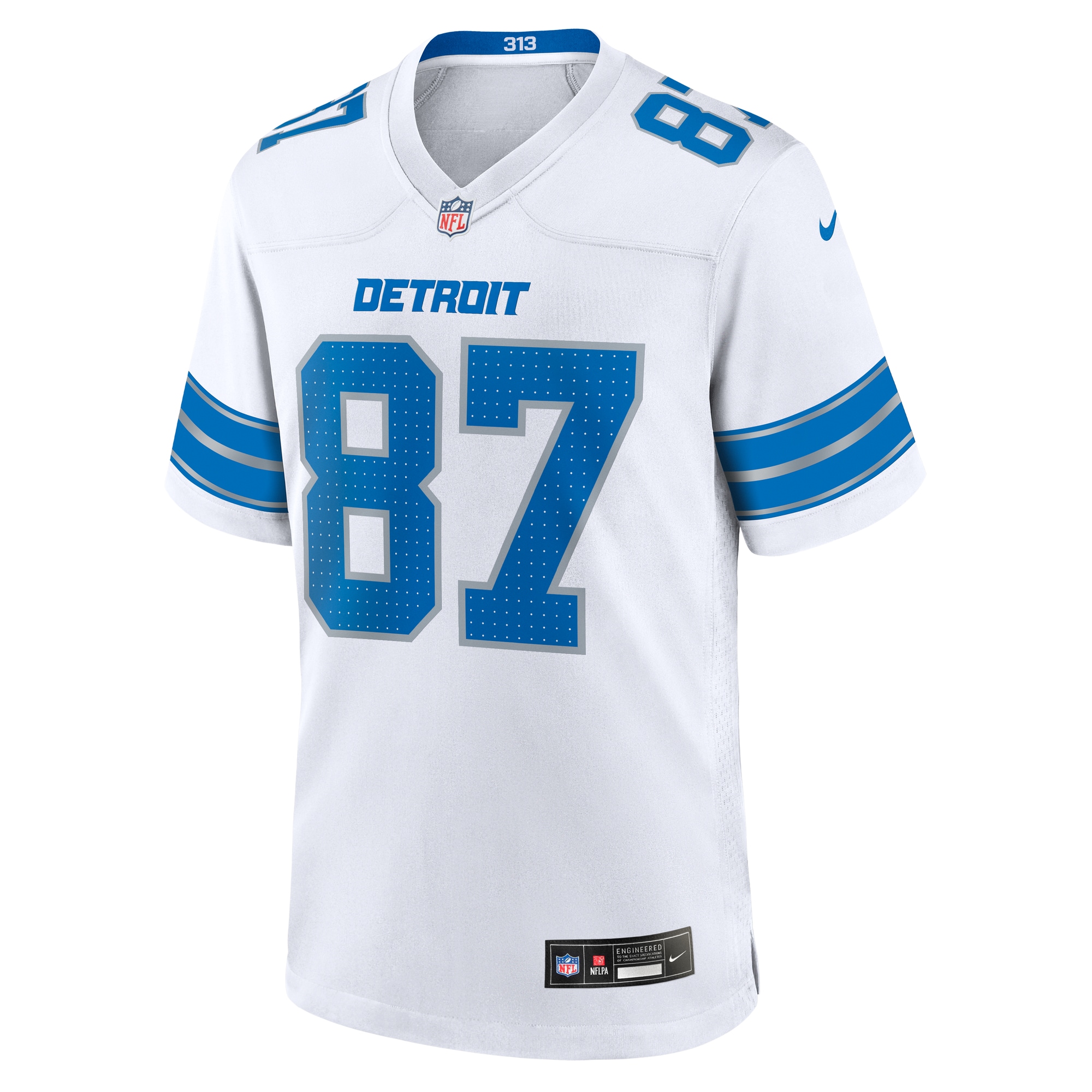 Sam LaPorta Detroit Lions Nike White Game Jersey – White Clowdercats