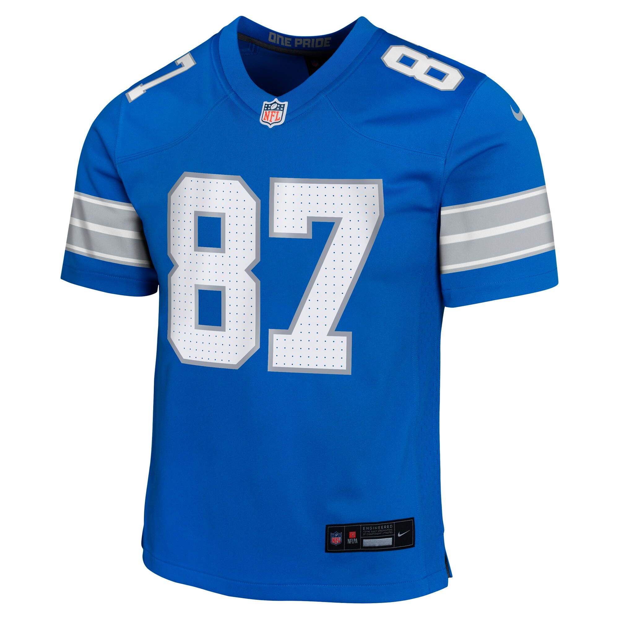 Sam LaPorta Detroit Lions Nike Youth Game Jersey – Blue Clowdercats