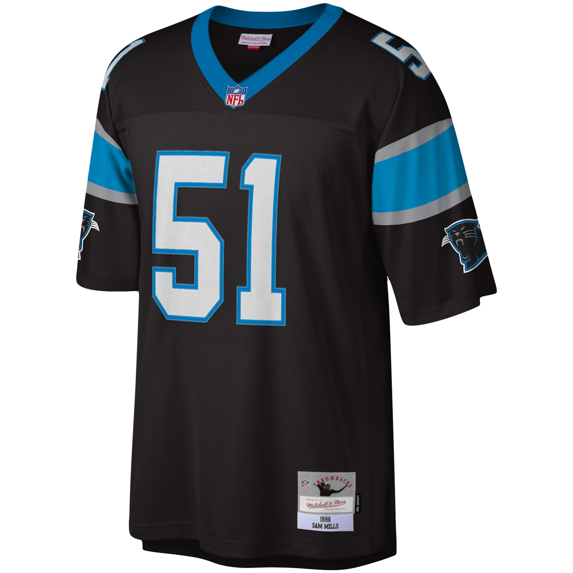 Sam Mills Carolina Panthers Mitchell & Ness Legacy Replica Jersey – Black Clowdercats