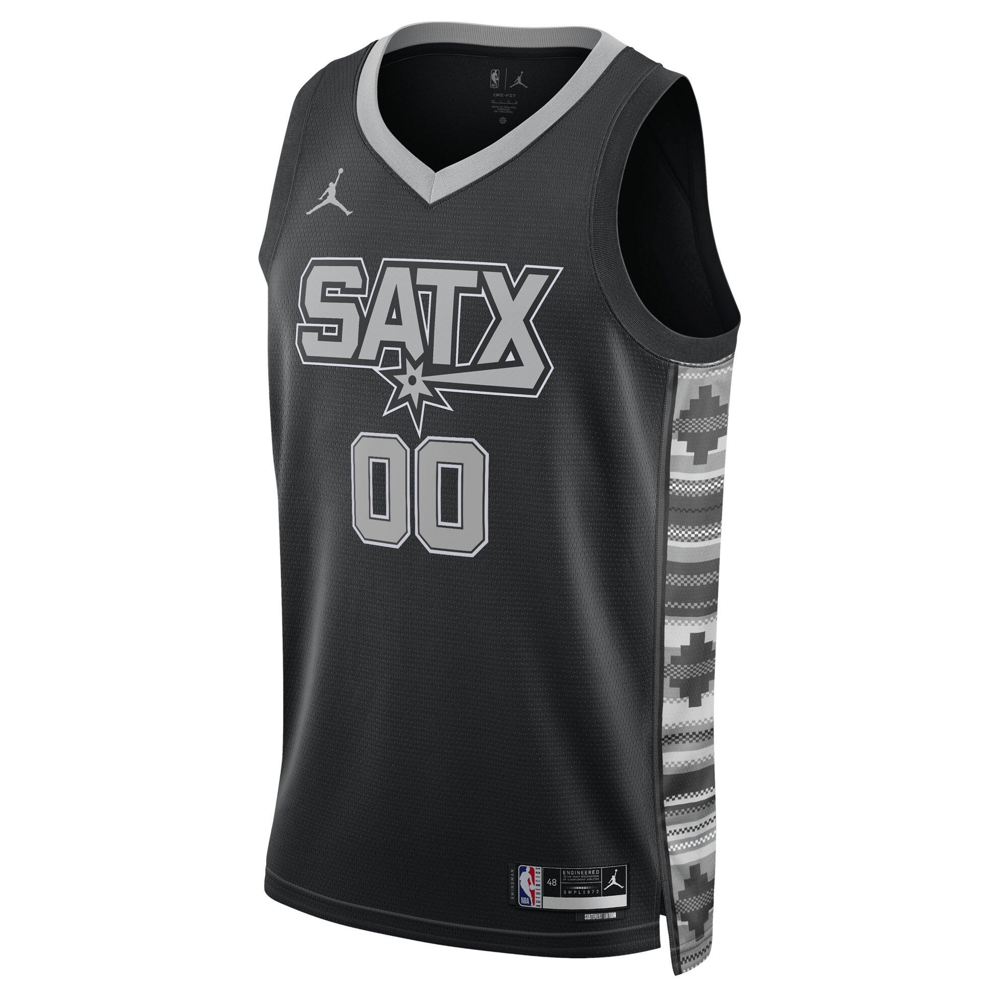 San Antonio Spurs Jordan Brand Unisex 2022/23 Swingman Custom Jersey – Statement Edition – Black Clowdercats