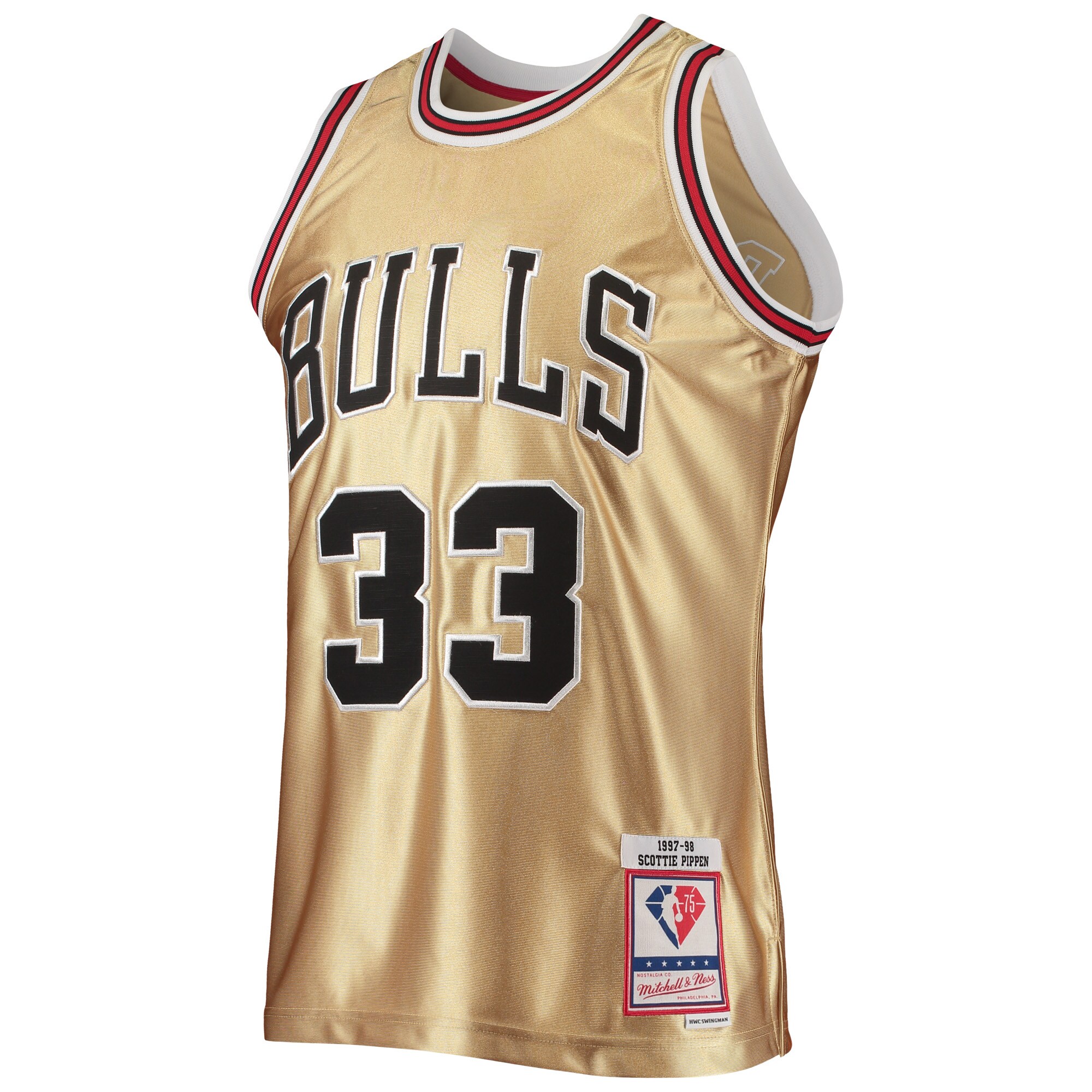 Scottie Pippen Chicago Bulls Mitchell & Ness 75th Anniversary 1997/98 Hardwood Classics Swingman Jersey – Gold Clowdercats