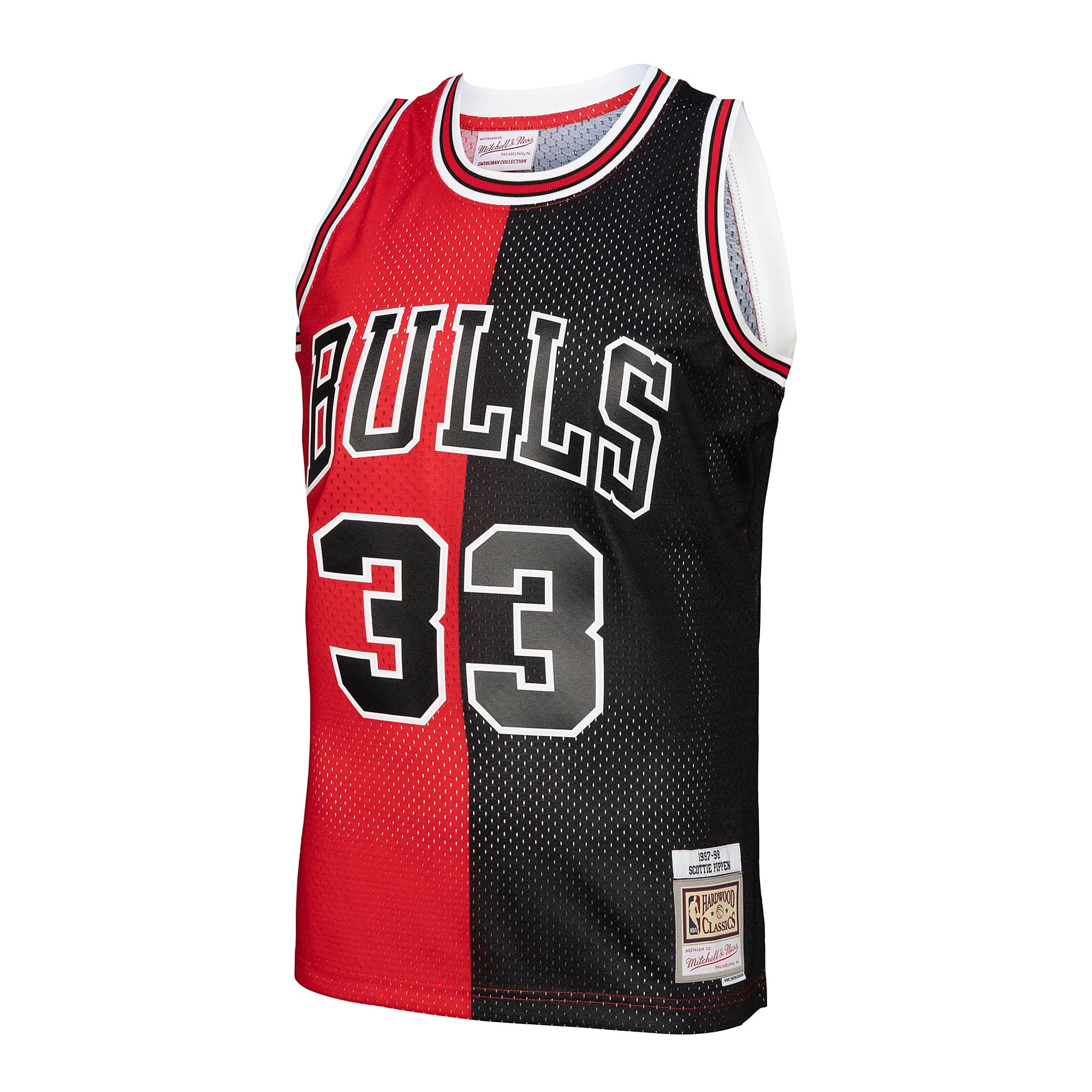 Scottie Pippen Chicago Bulls Mitchell & Ness Hardwood Classics 1997/98 Split Swingman Jersey – Red/Black Clowdercats