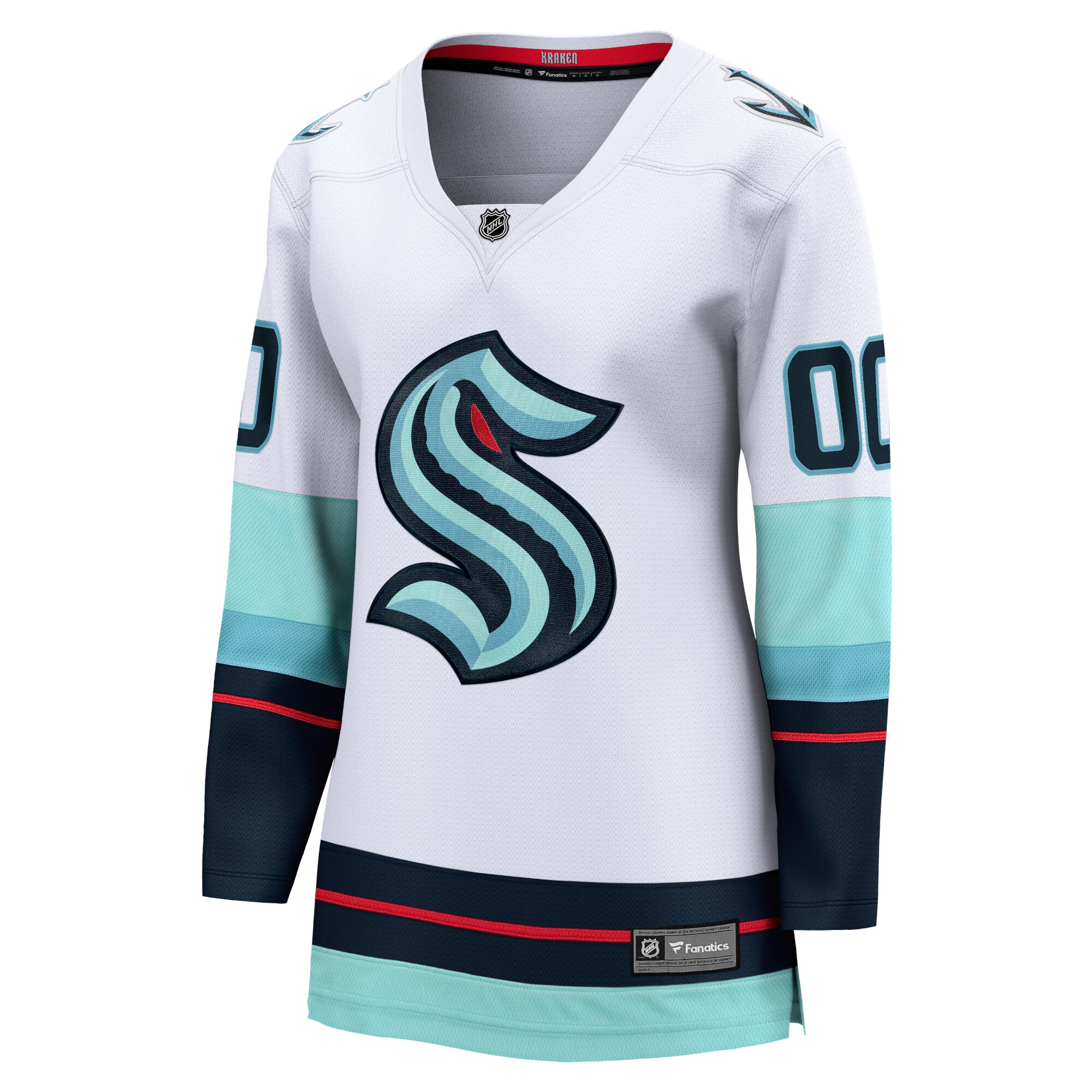 Seattle Kraken Fanatics Women’s Away Breakaway Custom Jersey – White Clowdercats