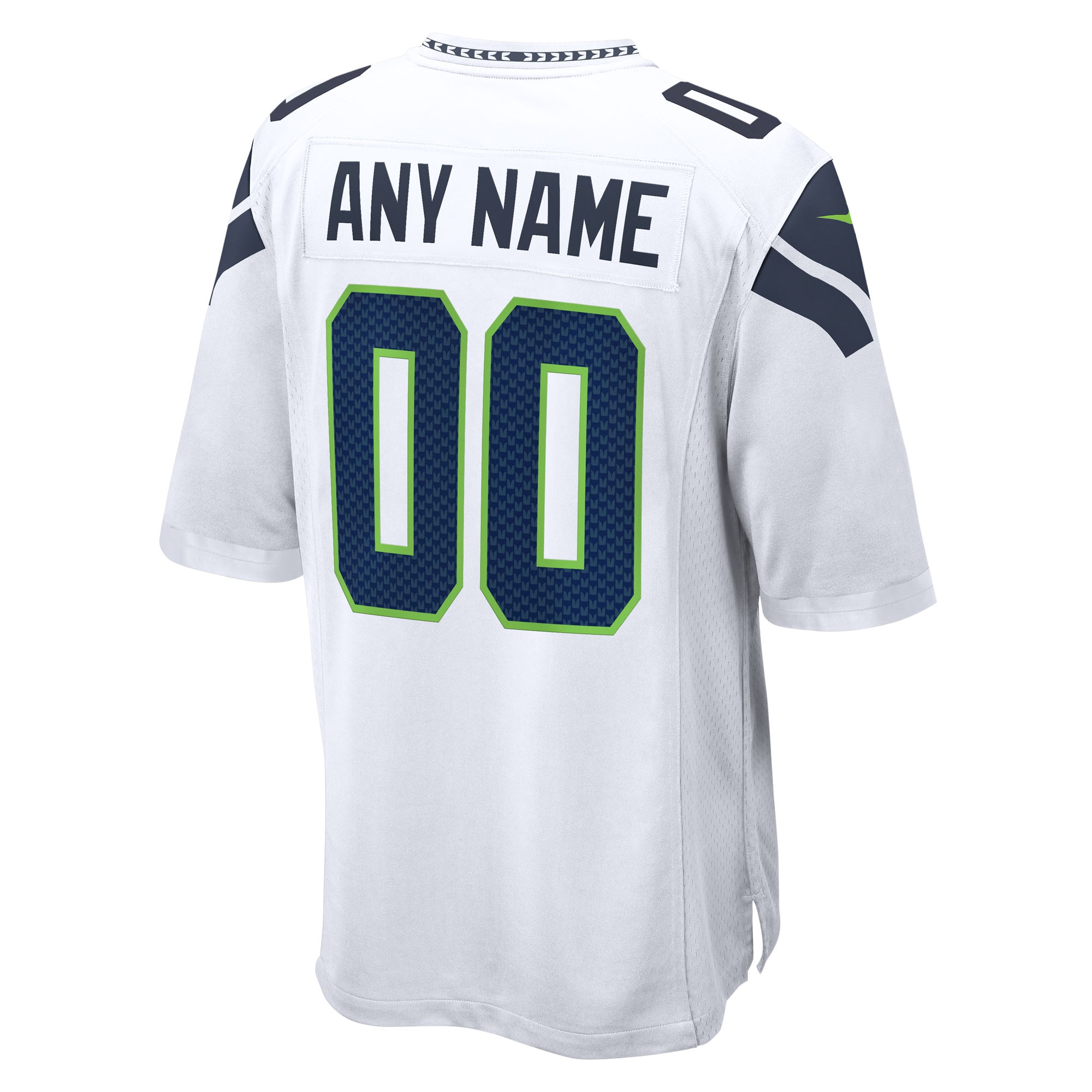 Seattle Seahawks Nike 50th Season Away Custom Game Jersey – White Clowdercats
