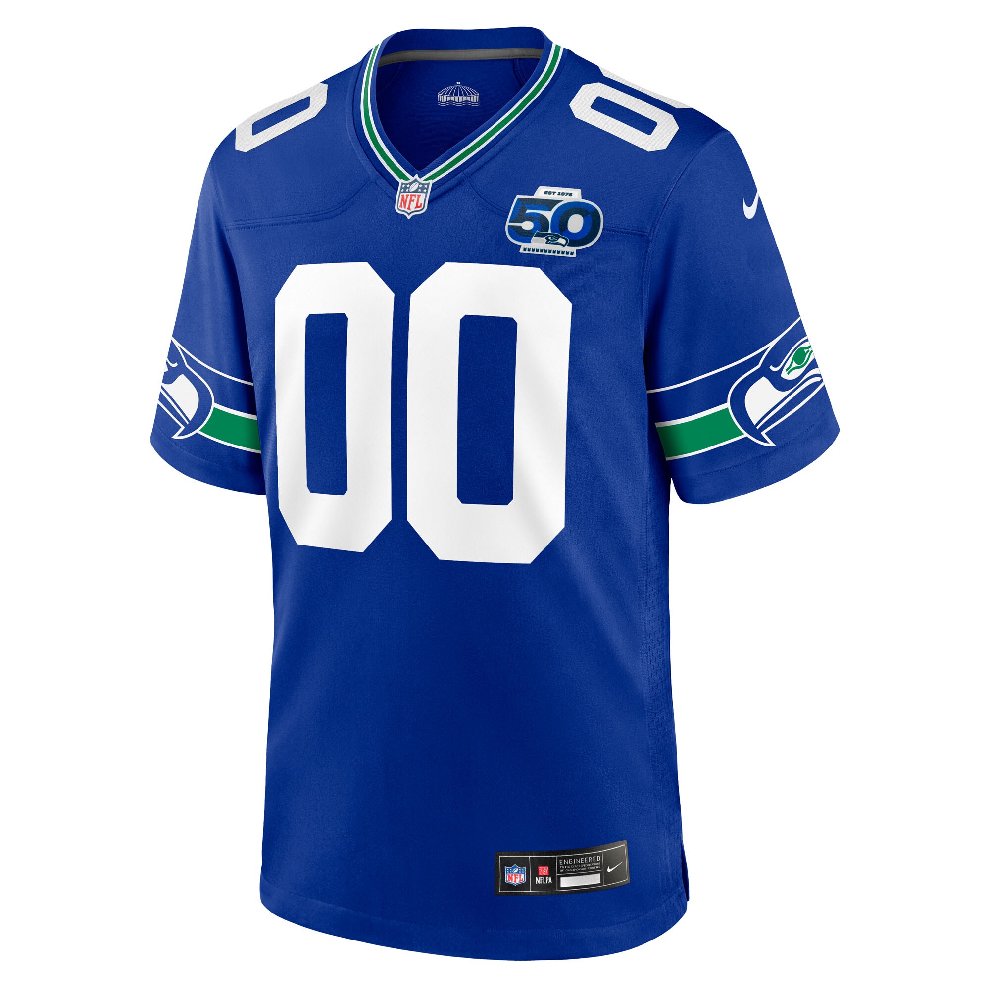 Seattle Seahawks Nike 50th Season Throwback Custom Game Jersey – Royal Clowdercats