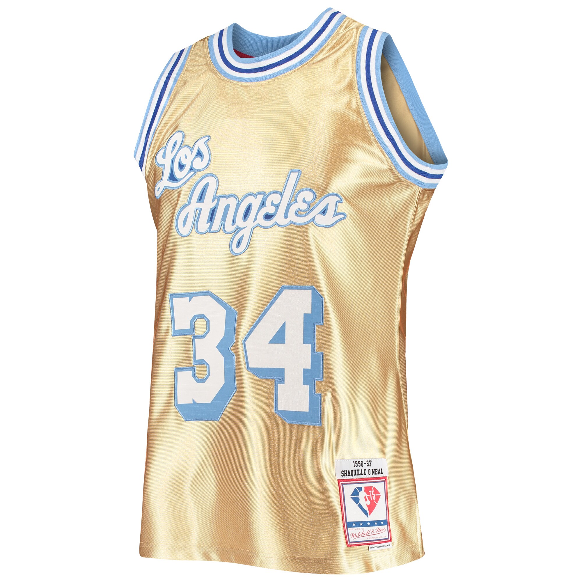 Shaquille O’Neal Los Angeles Lakers Mitchell & Ness 75th Anniversary 1996/97 Hardwood Classics Swingman Jersey – Gold Clowdercats
