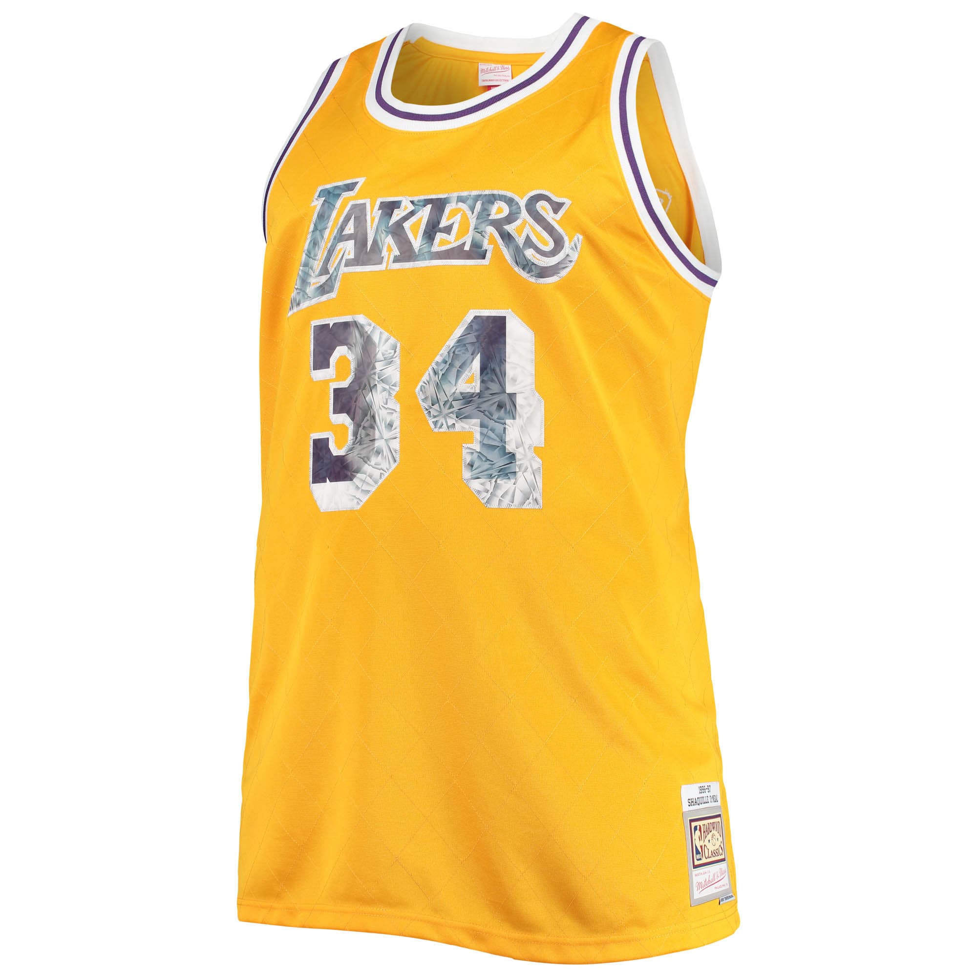 Shaquille O’Neal Los Angeles Lakers Mitchell & Ness Big & Tall 1996-97 NBA 75th Anniversary Diamond Swingman Jersey – Gold Clowdercats