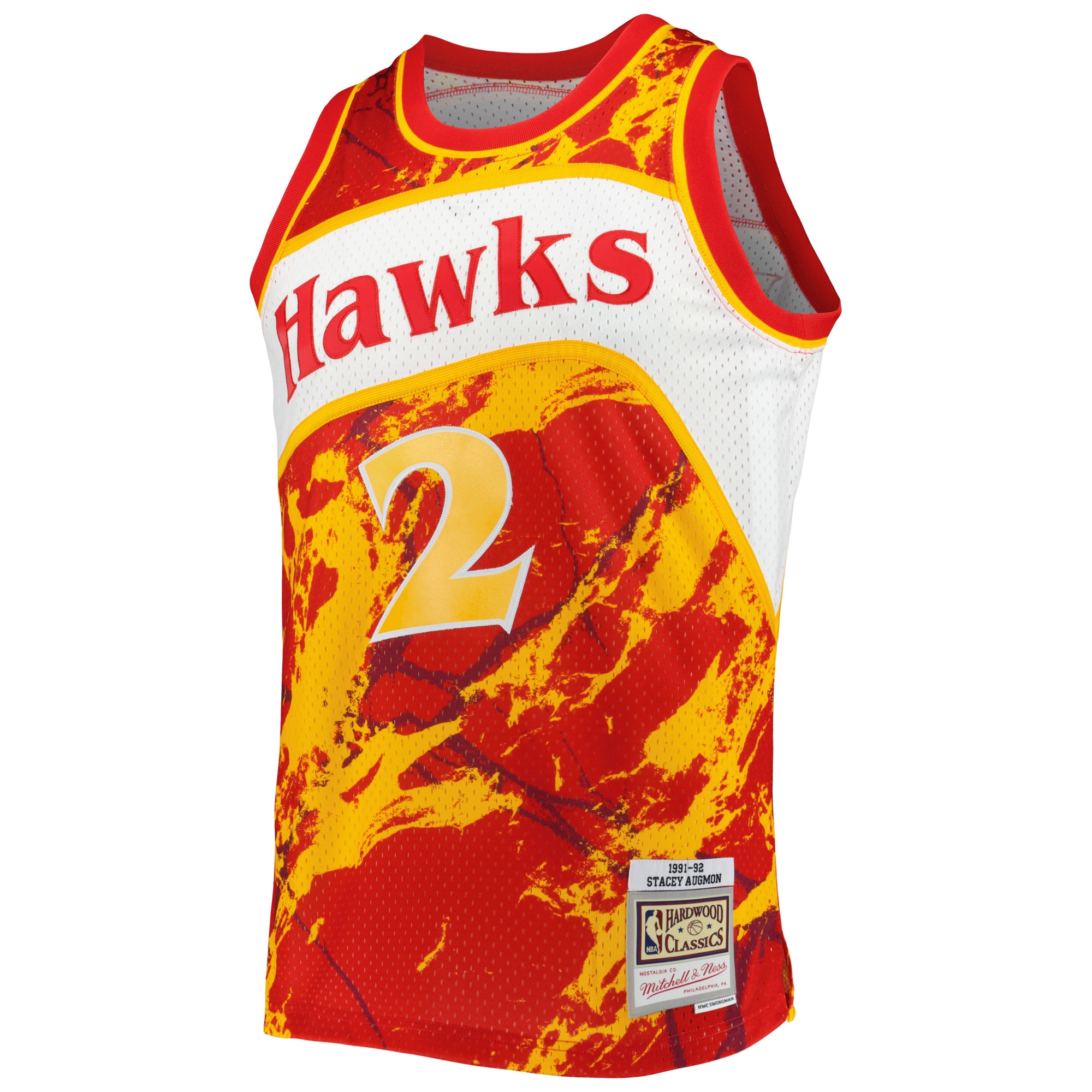 Stacey Augmon Atlanta Hawks Mitchell & Ness 1991/92 Hardwood Classics Marble Swingman Jersey – Red Clowdercats