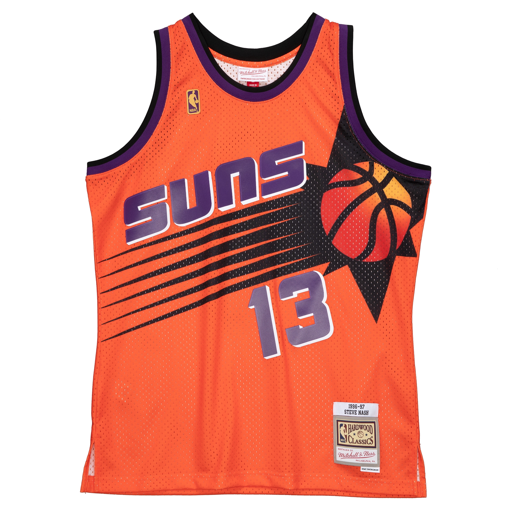 Steve Nash Phoenix Suns Mitchell & Ness 1996-97 Hardwood Classics Reload 2.0 Swingman Jersey – Orange Clowdercats