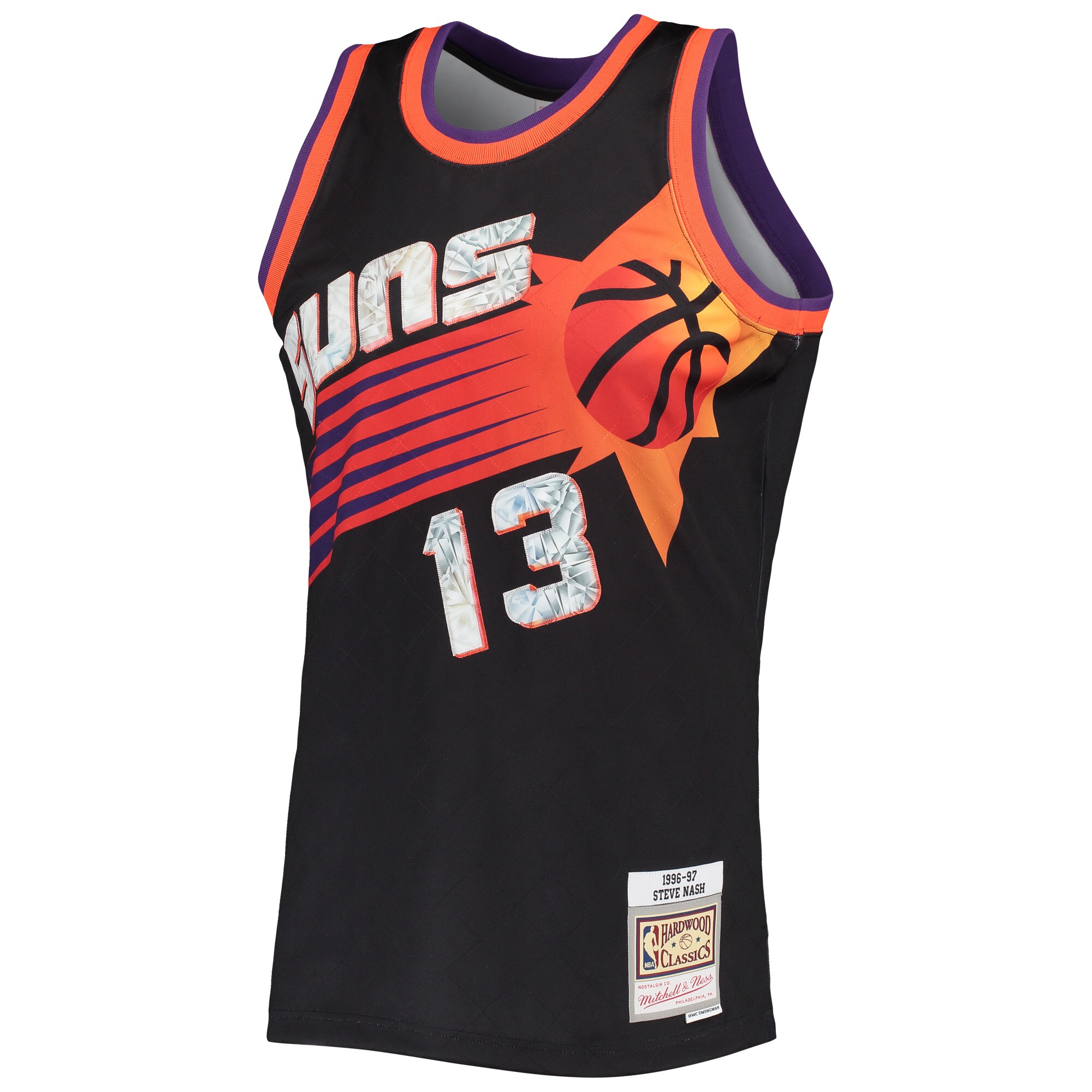 Steve Nash Phoenix Suns Mitchell & Ness 1996/97 Hardwood Classics NBA 75th Anniversary Diamond Swingman Jersey – Black Clowdercats