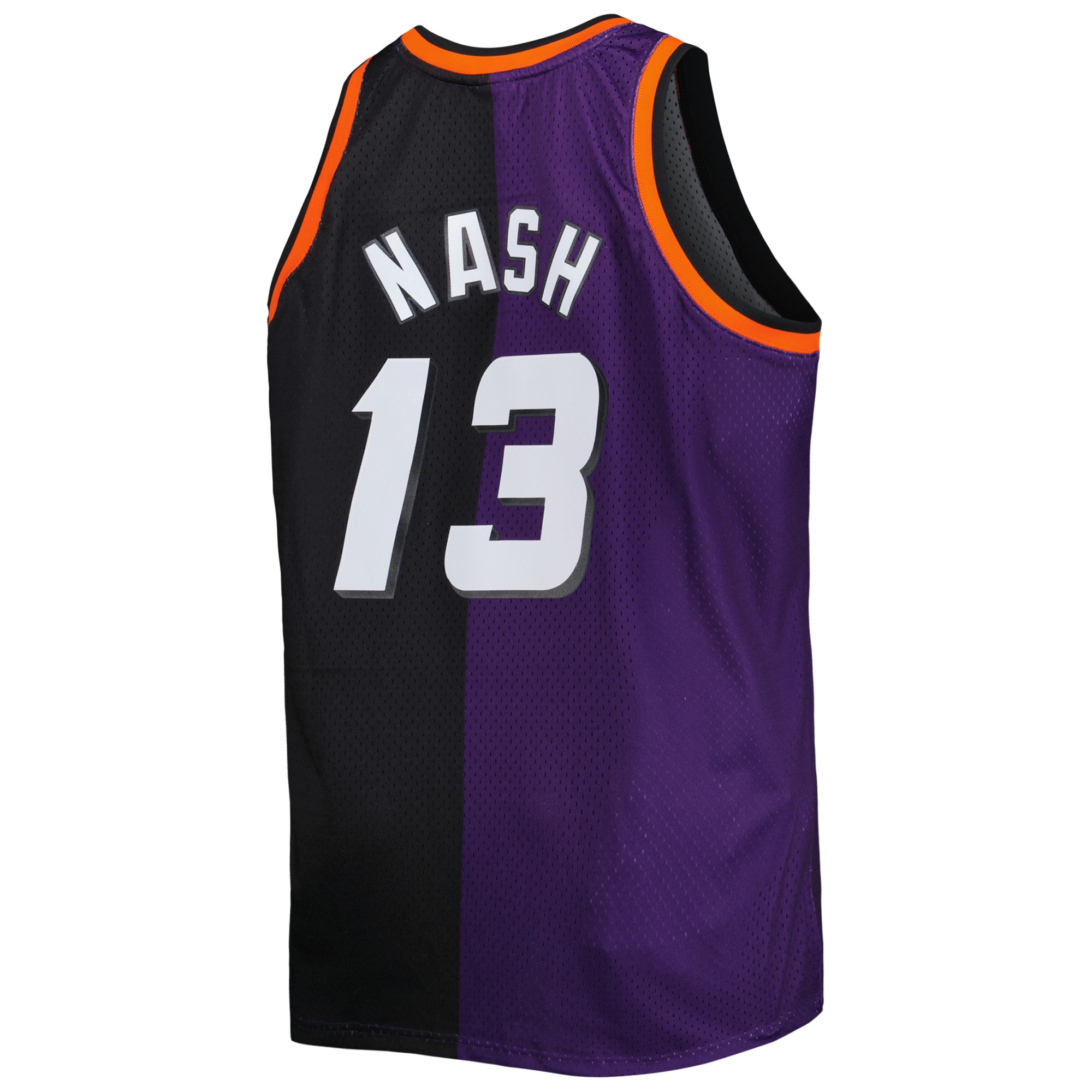 Steve Nash Phoenix Suns Mitchell & Ness Big & Tall Hardwood Classics 1996/97 Split Swingman Jersey – Purple/Black Clowdercats