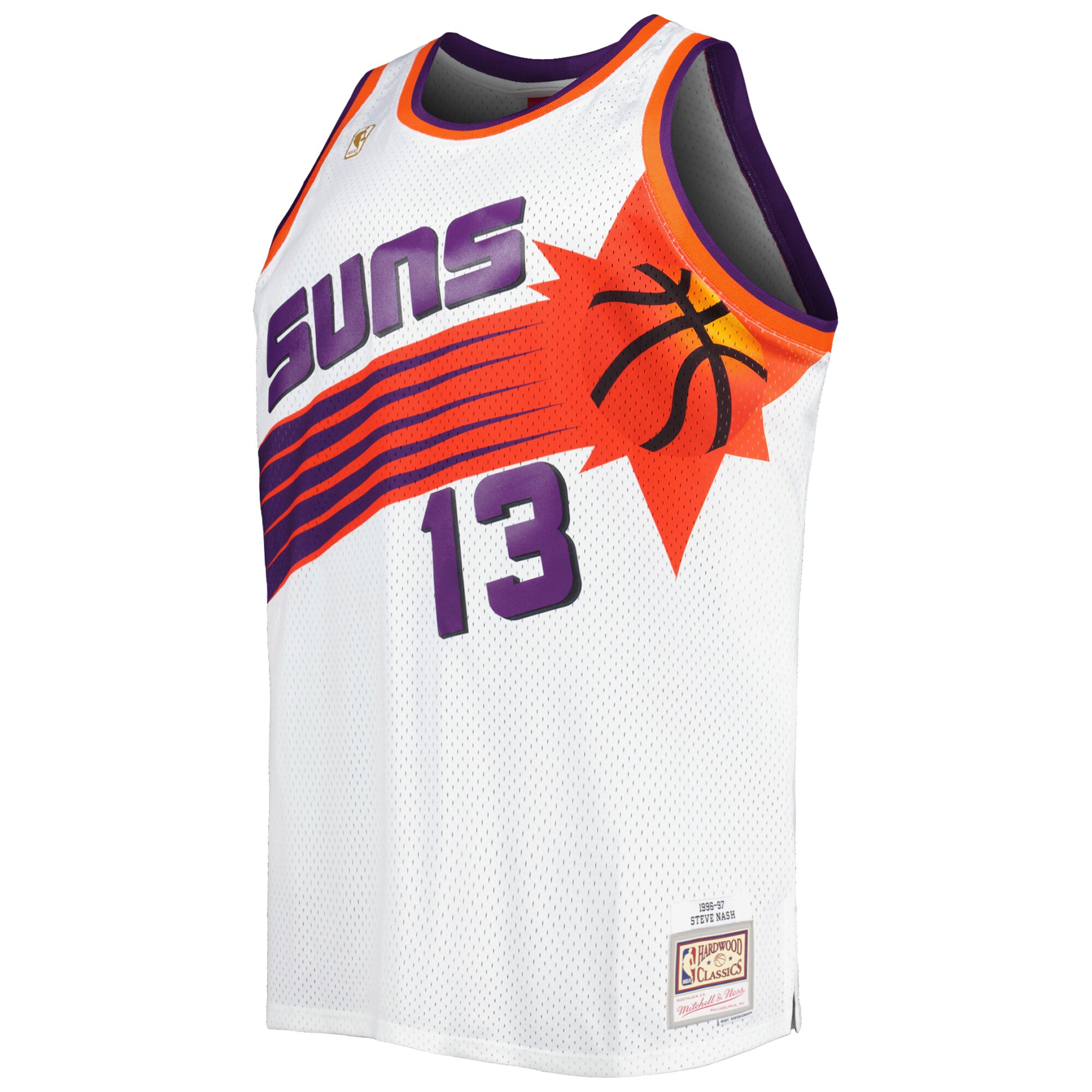Steve Nash Phoenix Suns Mitchell & Ness Big & Tall Hardwood Classics 1996/97 Swingman Jersey – White Clowdercats