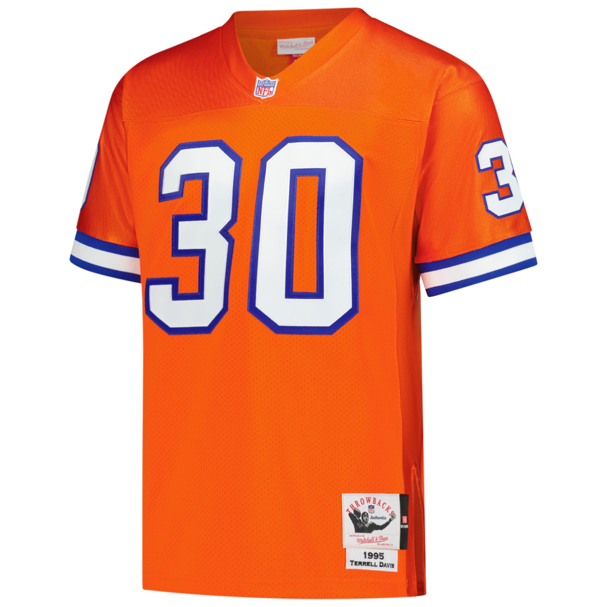 Terrell Davis Denver Broncos Mitchell & Ness 1995 Authentic Throwback Retired Player Jersey – Orange Clowdercats