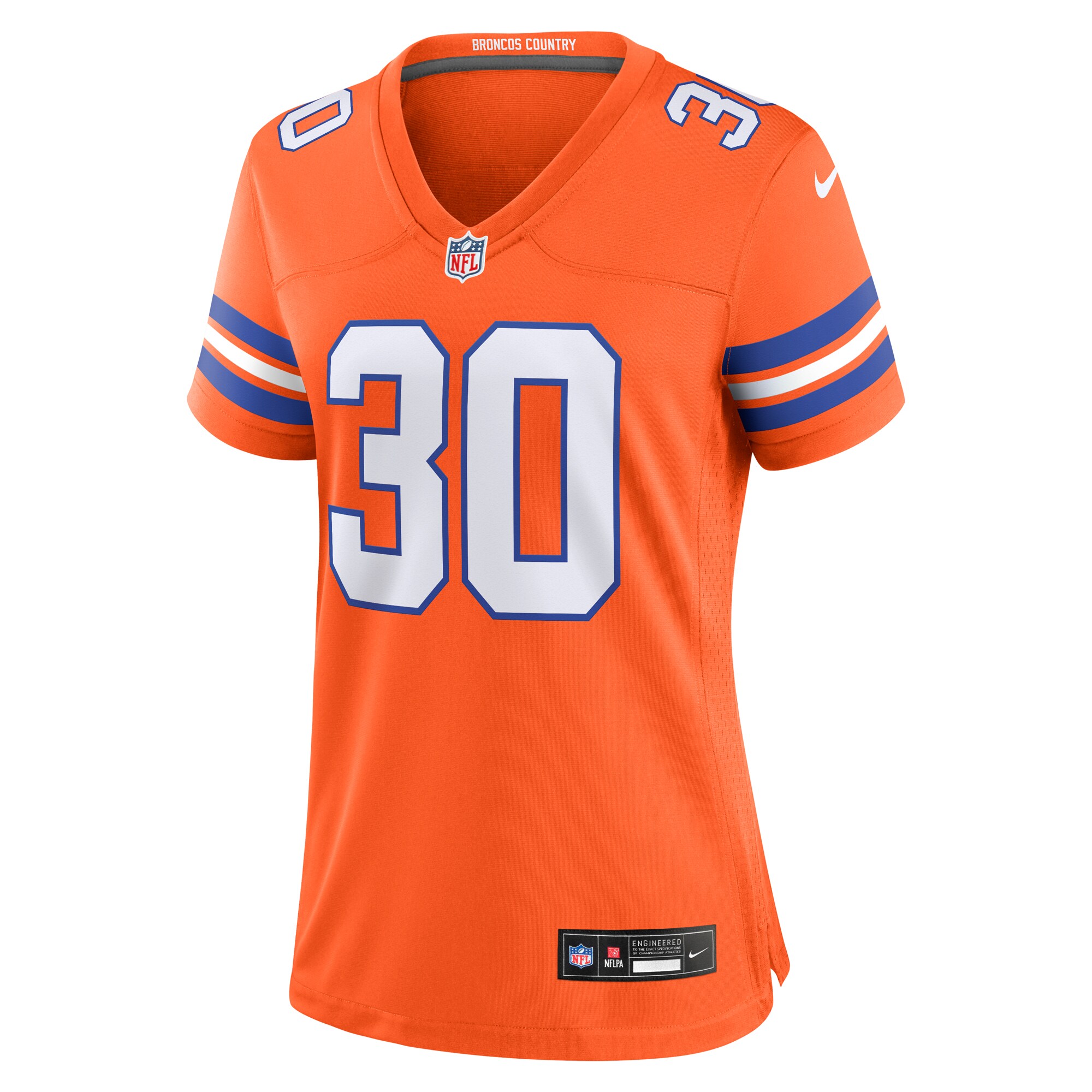 Terrell Davis Denver Broncos Nike Women’s Mile High Collection 1977 Throwback Retired Player Game Jersey – Orange Clowdercats
