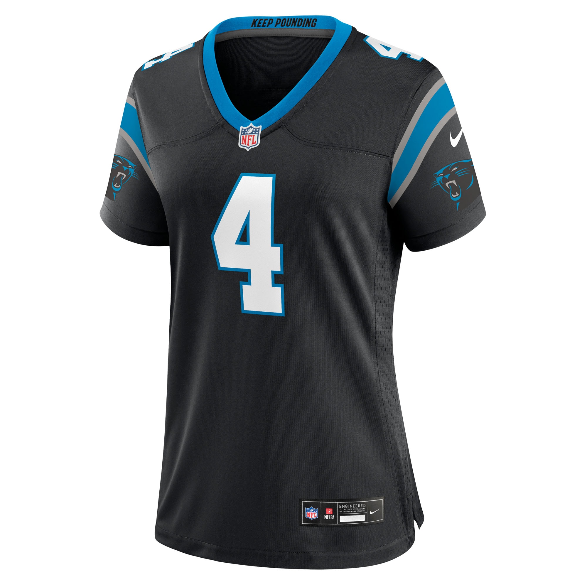 Tetairoa McMillan Carolina Panthers Nike Women’s Team Game Jersey – Black Clowdercats