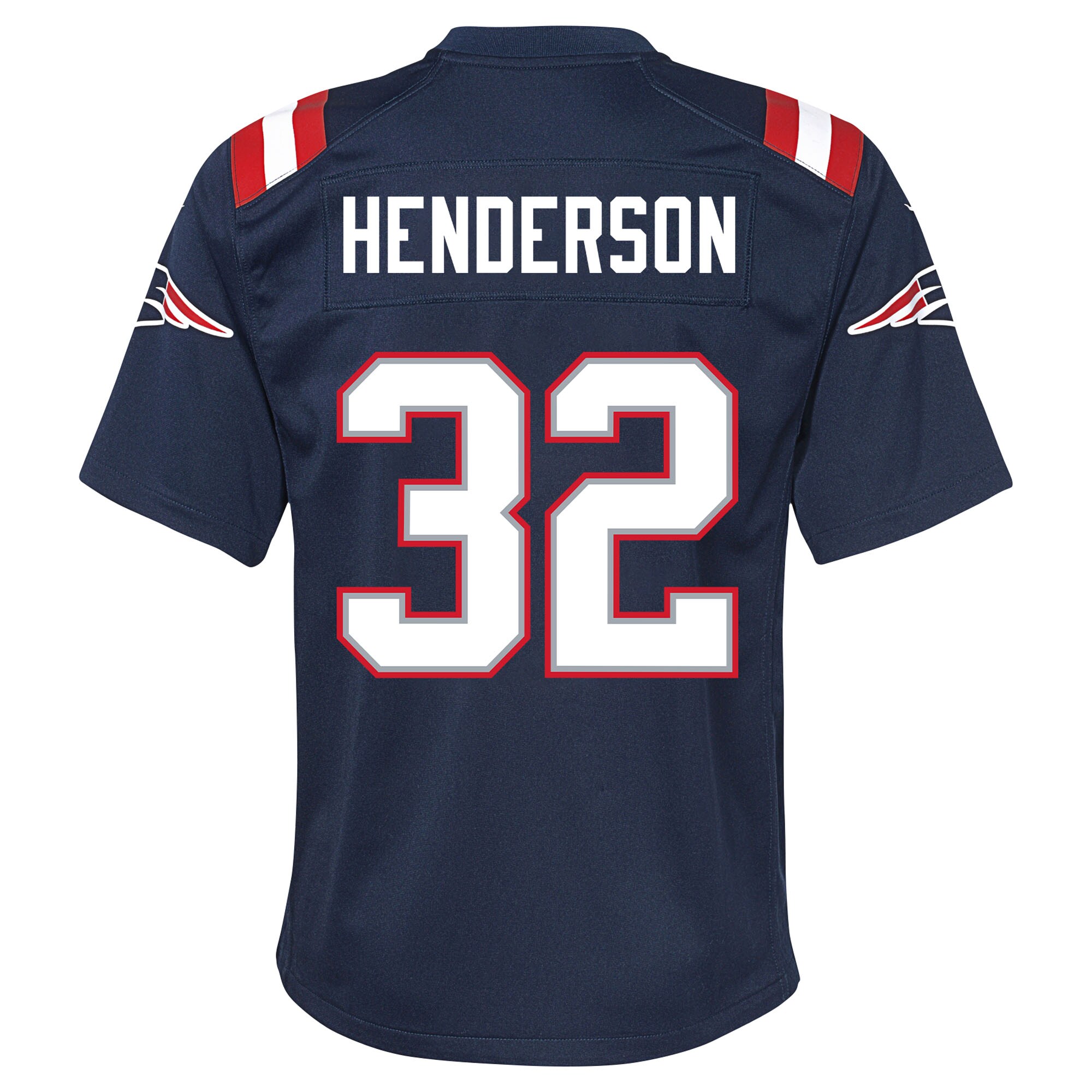 TreVeyon Henderson New England Patriots Nike Youth Team Game Jersey – Navy Clowdercats