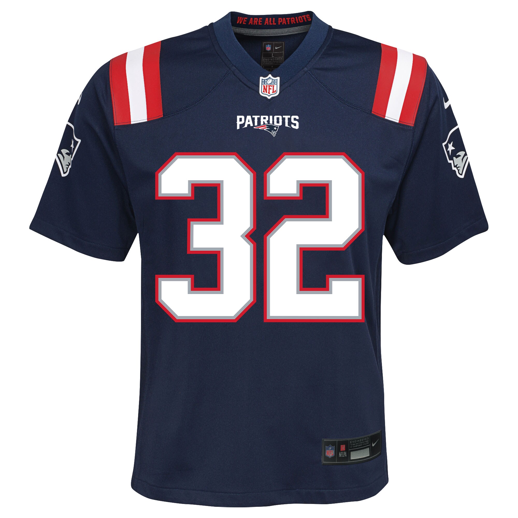 TreVeyon Henderson New England Patriots Nike Youth Team Game Jersey – Navy Clowdercats