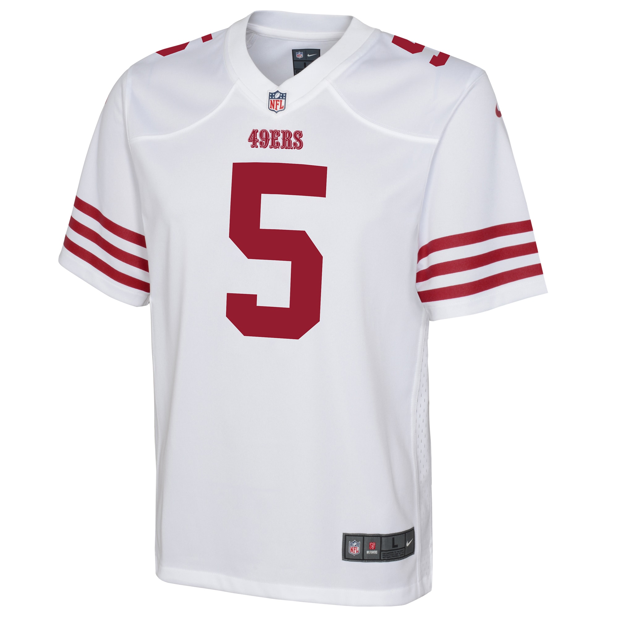 Trey Lance San Francisco 49ers Nike Youth Game Jersey – White Clowdercats