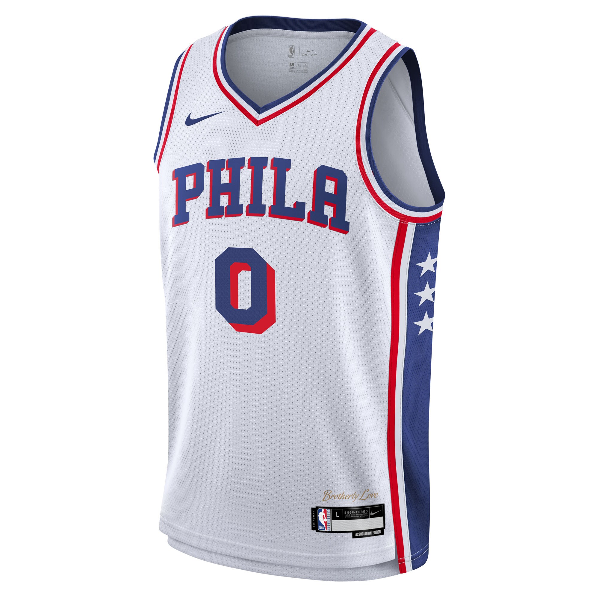 Tyrese Maxey Philadelphia 76ers Nike Youth Association Swingman Jersey – White Clowdercats