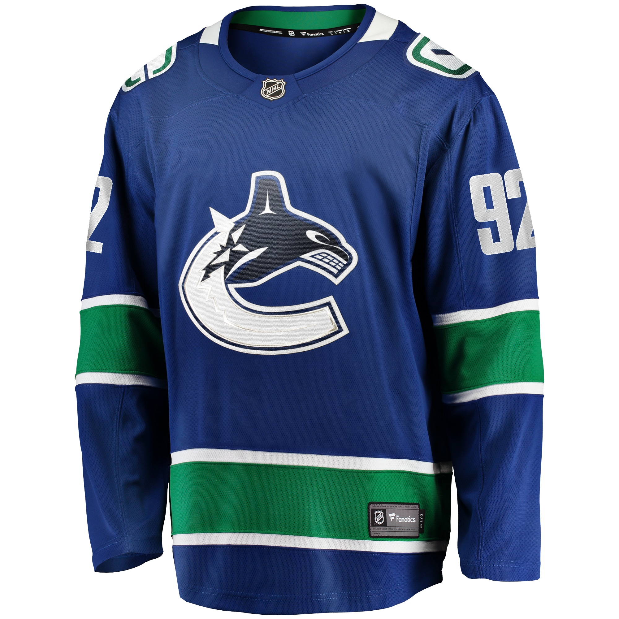 Vasily Podkolzin Vancouver Canucks Fanatics Home Premier Breakaway Player Jersey – Blue Clowdercats