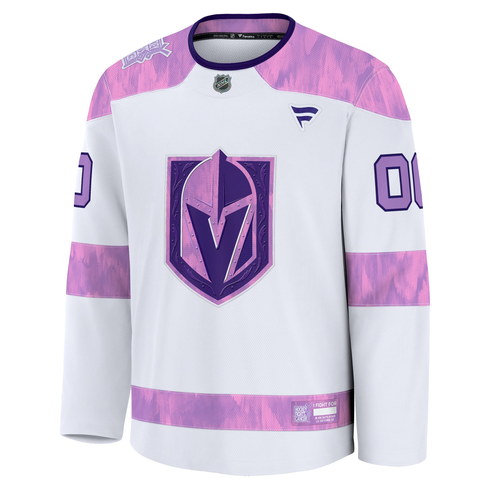 Vegas Golden Knights Fanatics 2024 Hockey Fights Cancer Custom Practice Jersey – White Clowdercats
