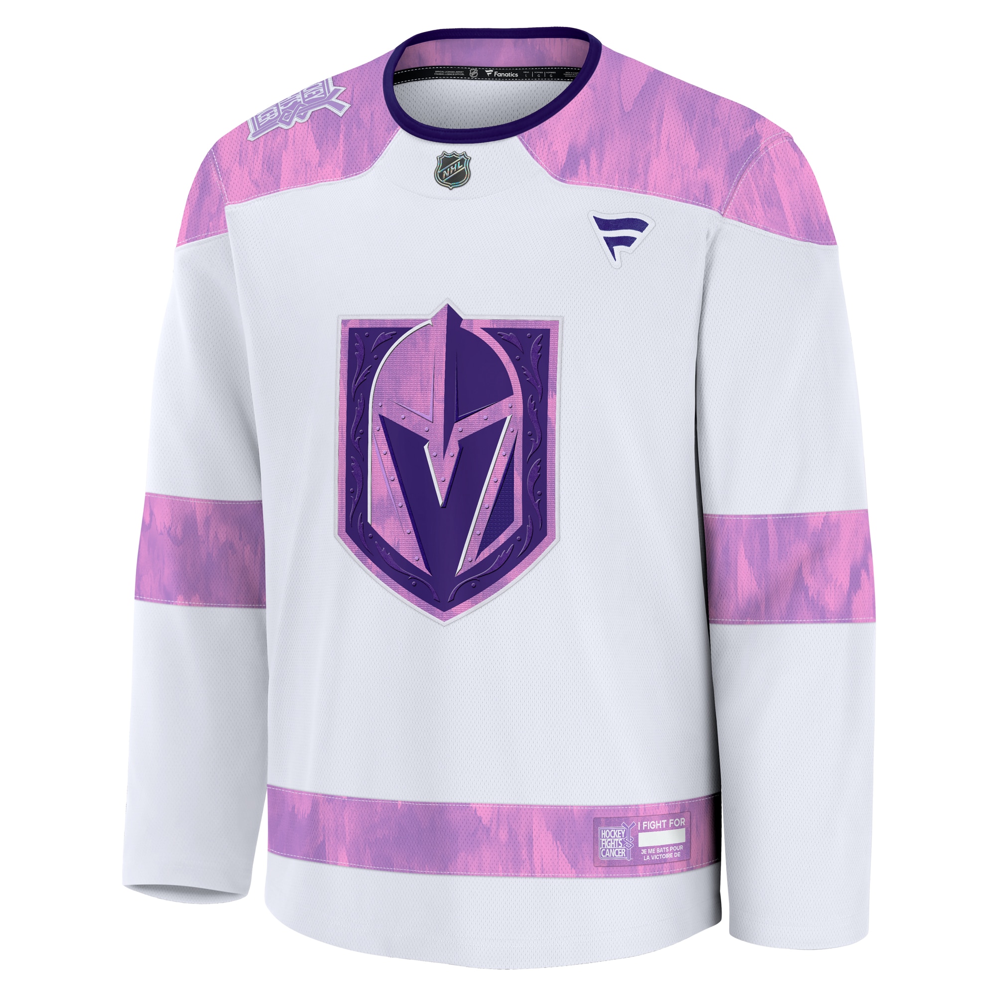 Vegas Golden Knights Fanatics 2024 Hockey Fights Cancer Practice Jersey – White Clowdercats