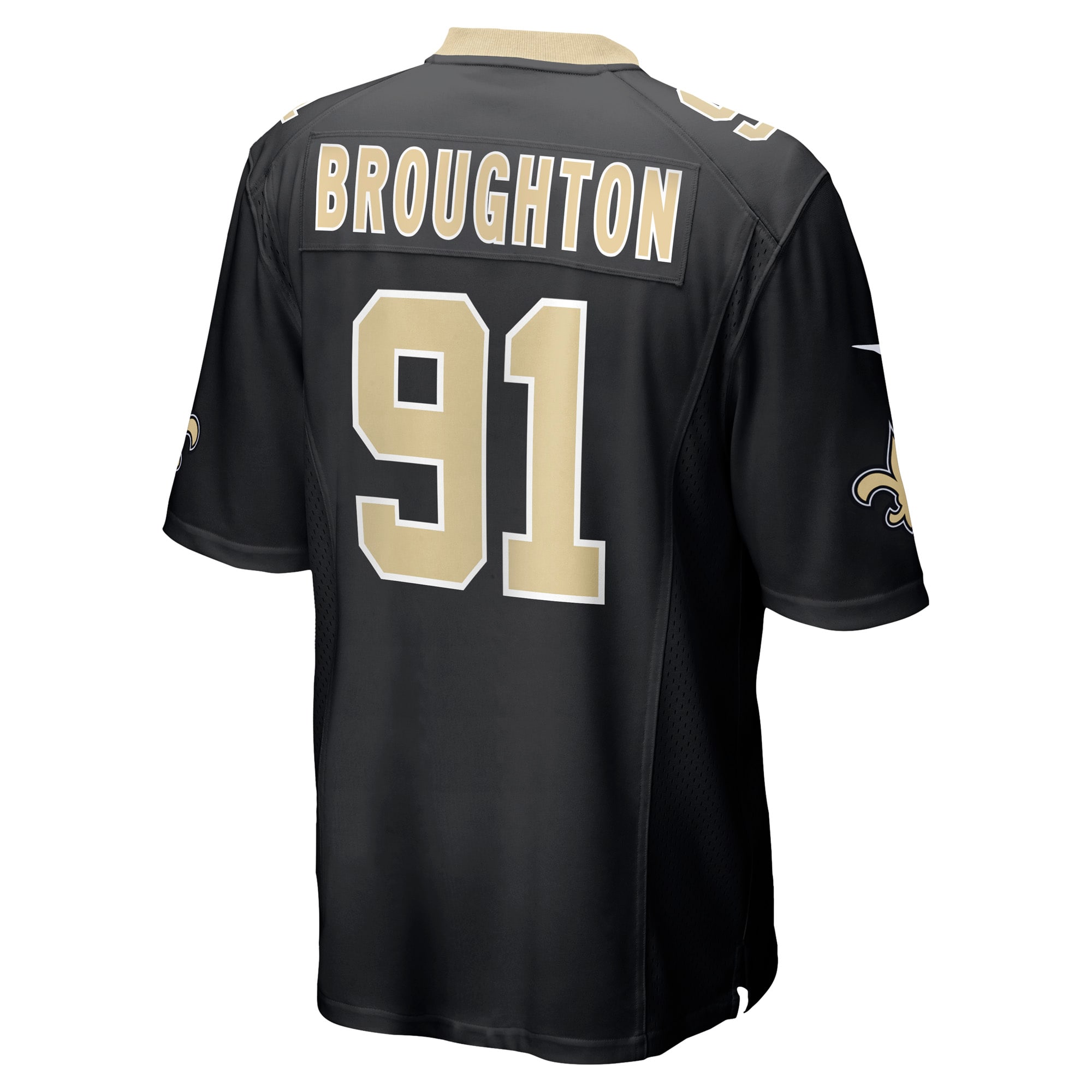 Vernon Broughton New Orleans Saints Nike Team Game Jersey – Black Clowdercats