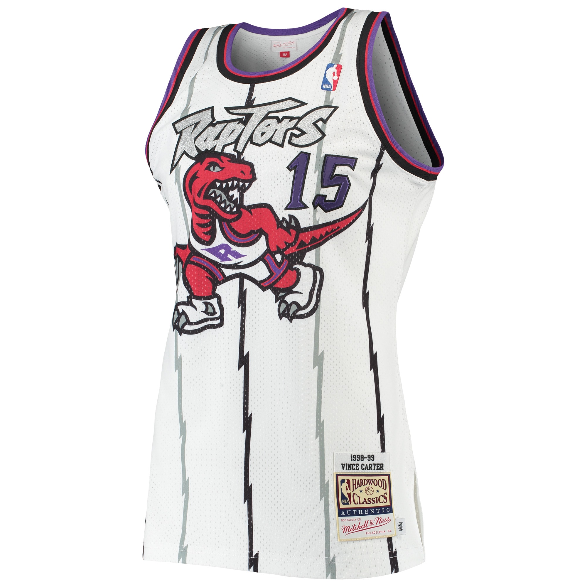 Vince Carter Toronto Raptors Mitchell & Ness 1998/99 Hardwood Classics Authentic Jersey – White Clowdercats