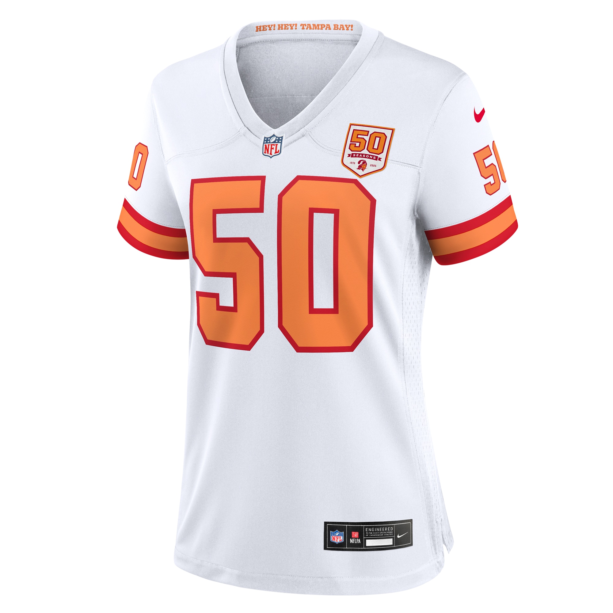 Vita Vea ’76 Tampa Bay Buccaneers Nike Women’s 50th Season Game Jersey – White Clowdercats