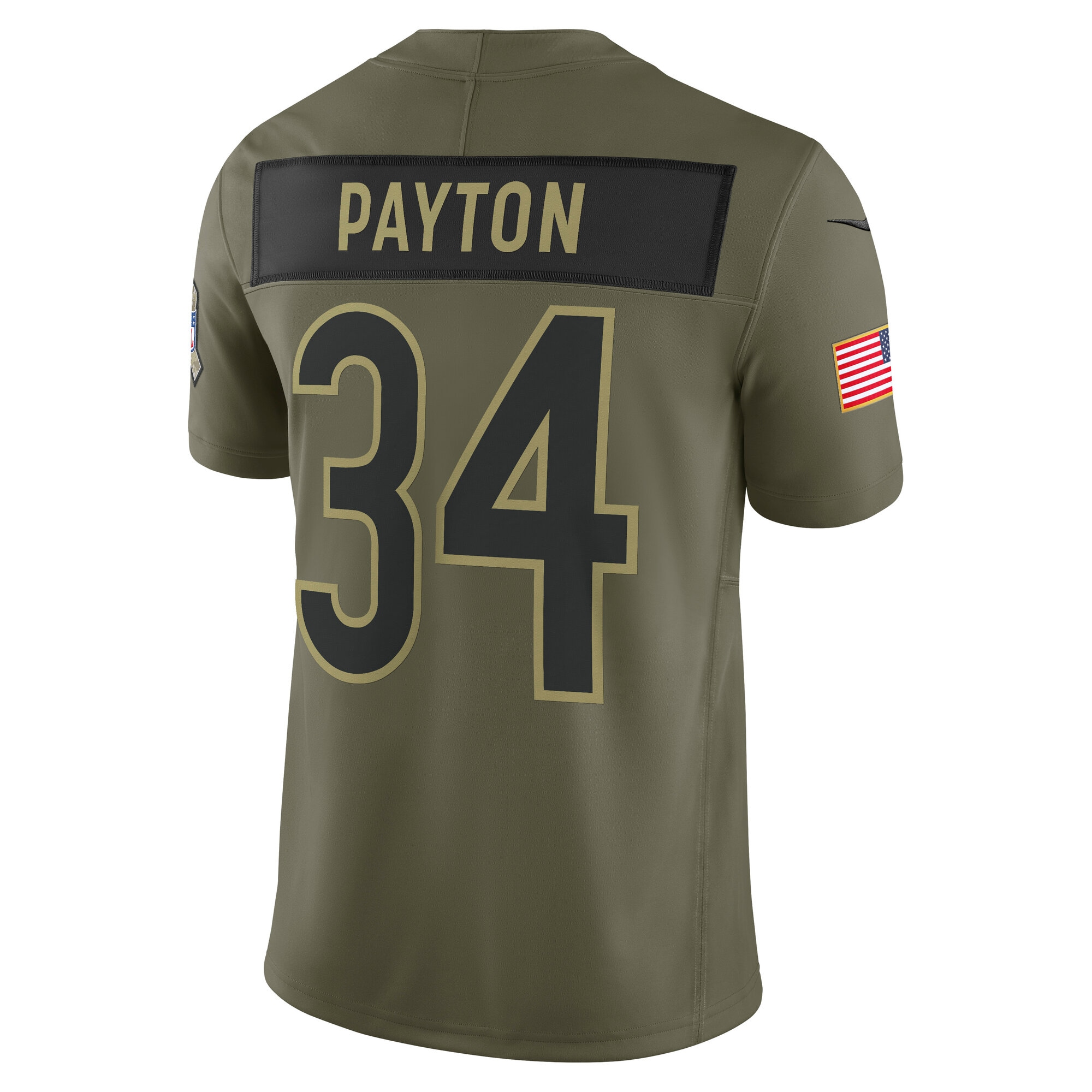 Walter Payton Chicago Bears Nike 2025 Salute to Service Retired Limited Jersey – Olive Clowdercats