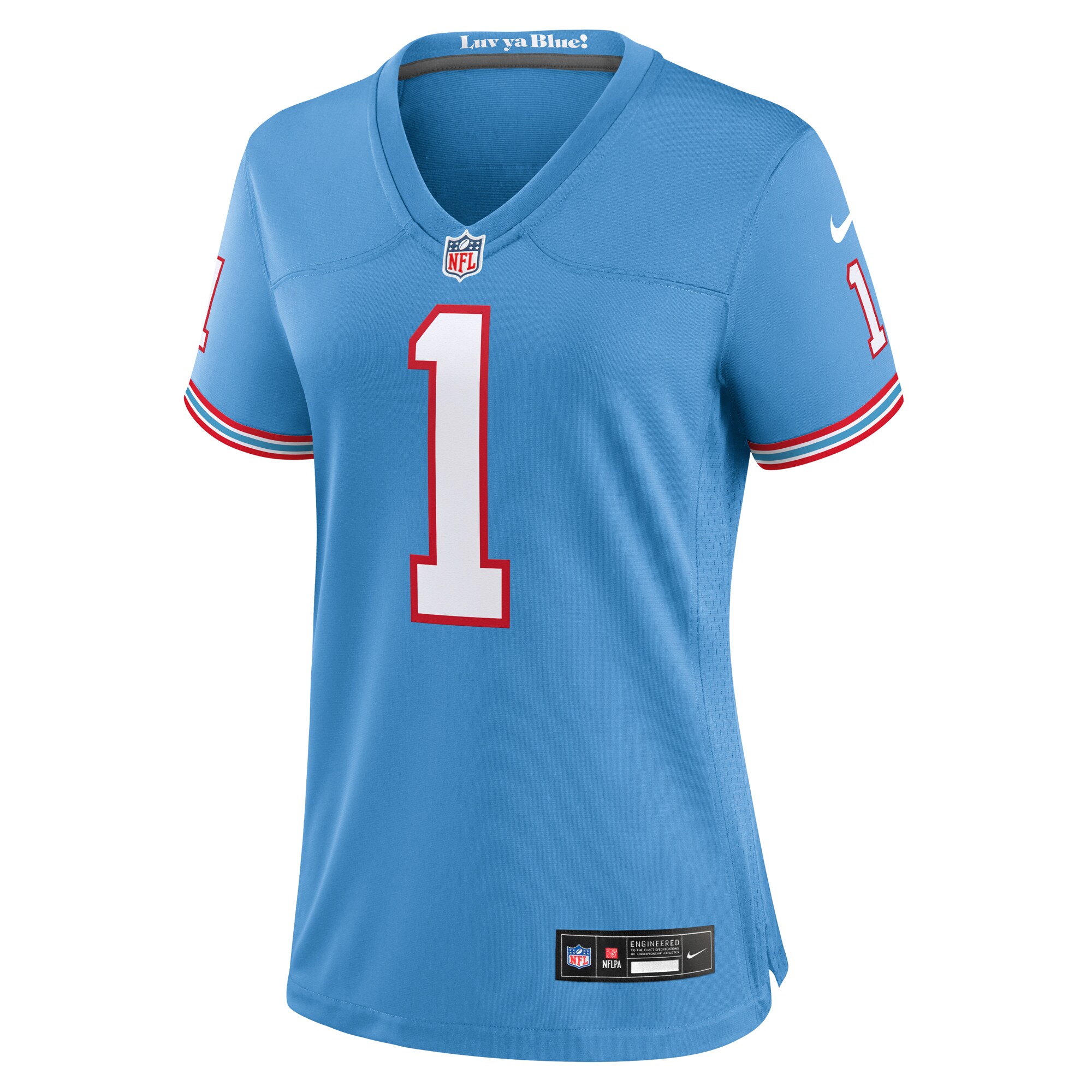 Warren Moon Tennessee Titans Nike Women’s Oilers Throwback Retired Player Game Jersey – Light Blue Clowdercats