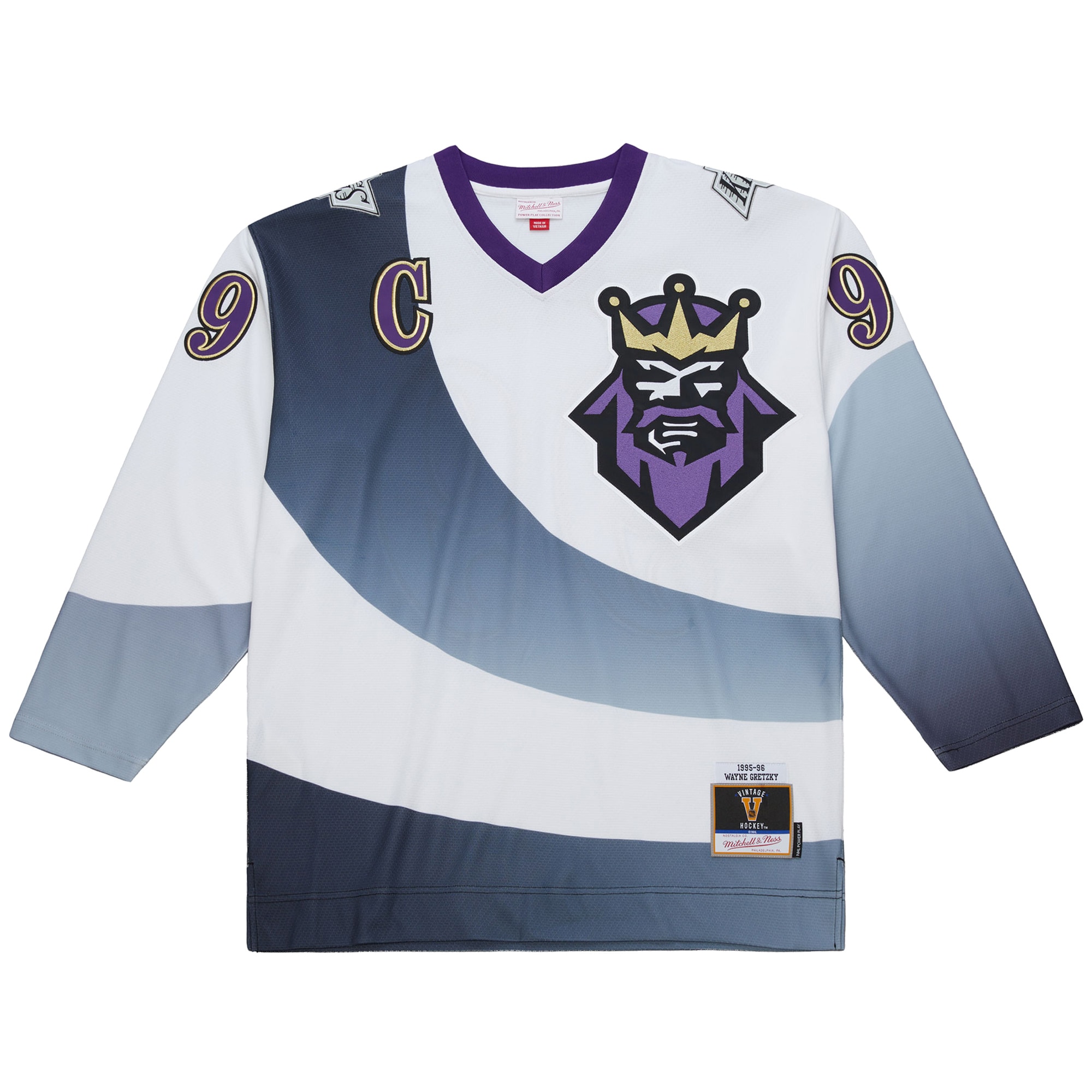 Wayne Gretzky Los Angeles Kings Mitchell & Ness Big & Tall 1995-96 Blue Line 2.0 Jersey – White Clowdercats